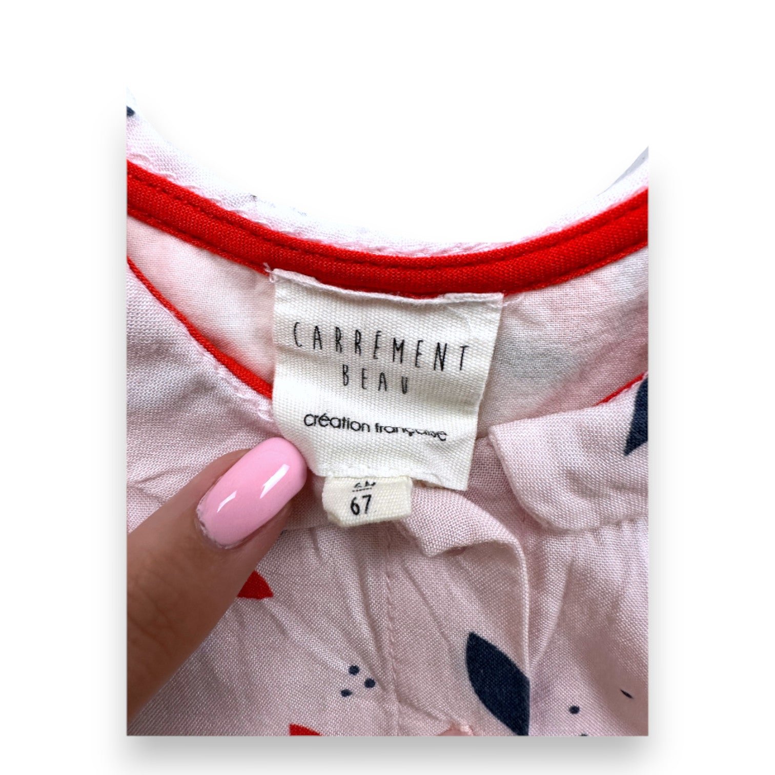 Pink baby shirt - 6 months CARREMENT BEAU - Seconde Main Pink