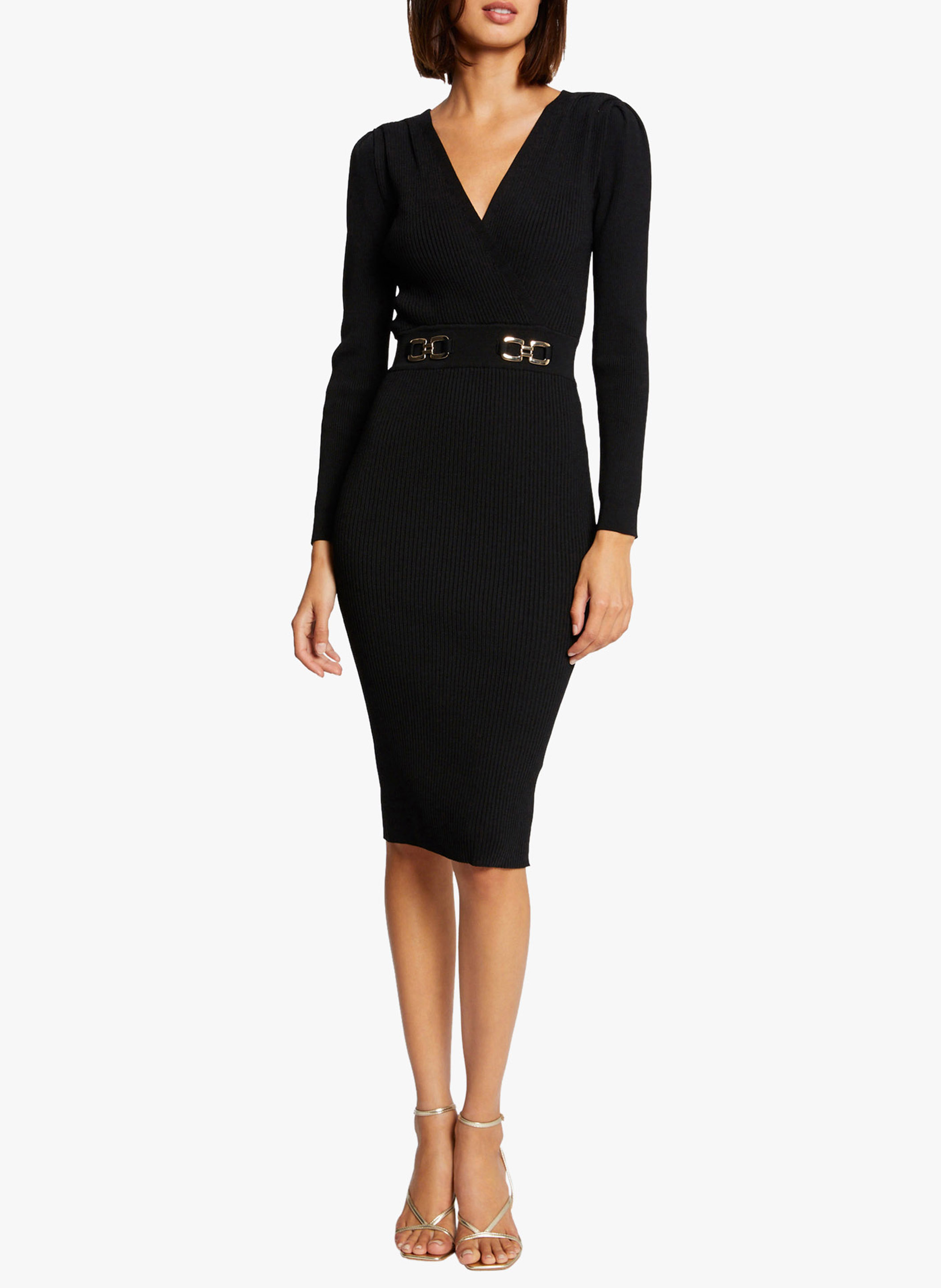 Knit midi dress MORGAN Black