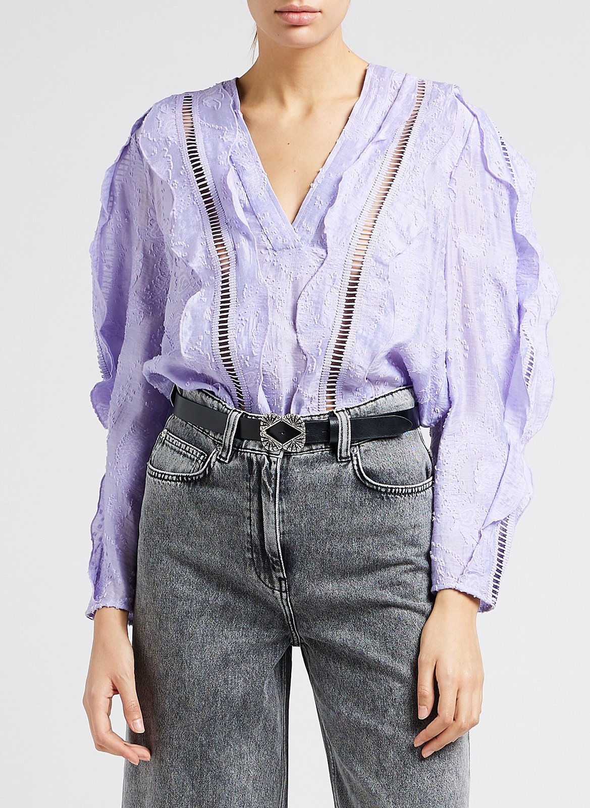 Embroidered round-neck blouse IRO Purple