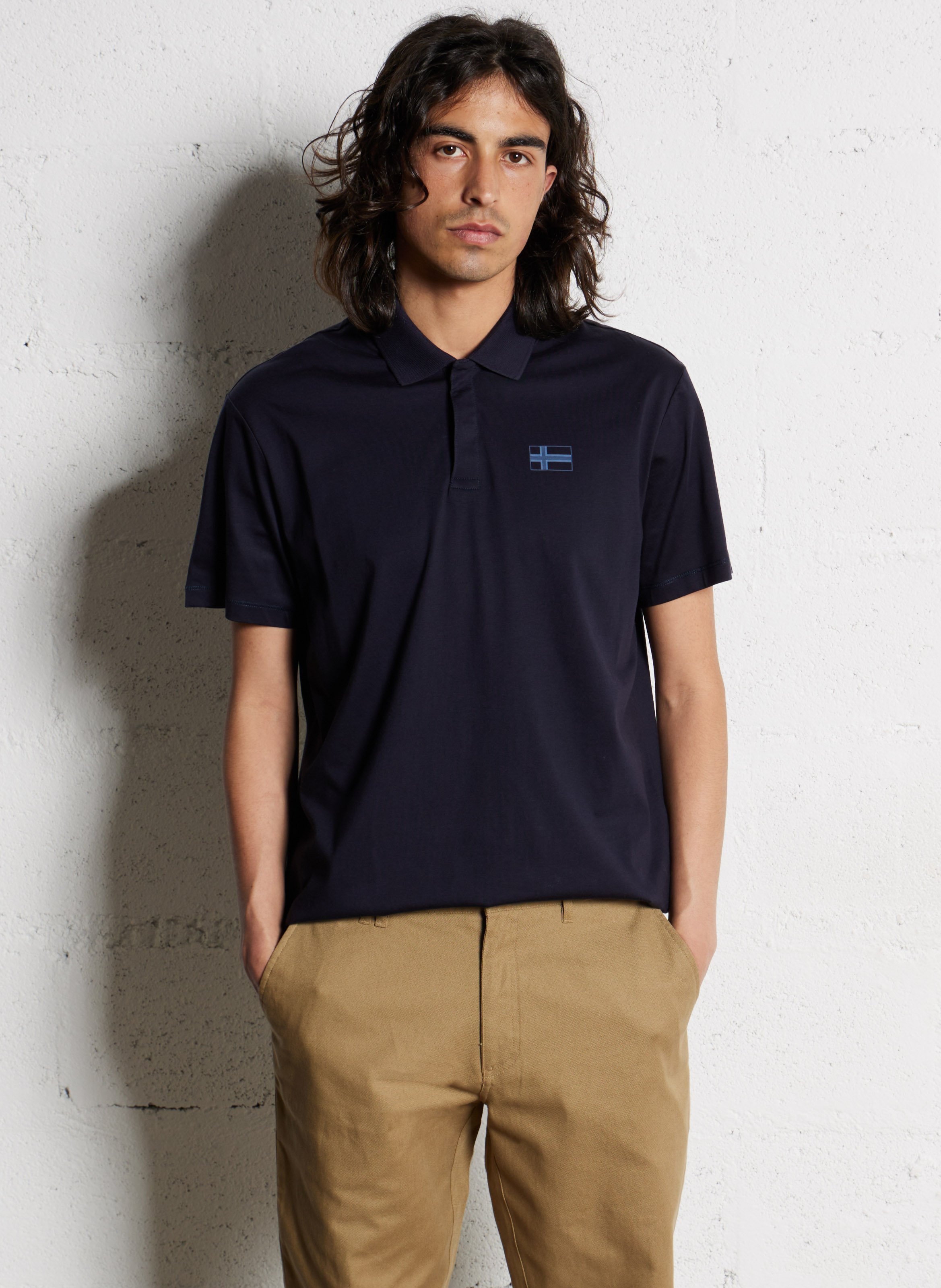 Straight cotton polo shirt NAPAPIJRI Blue