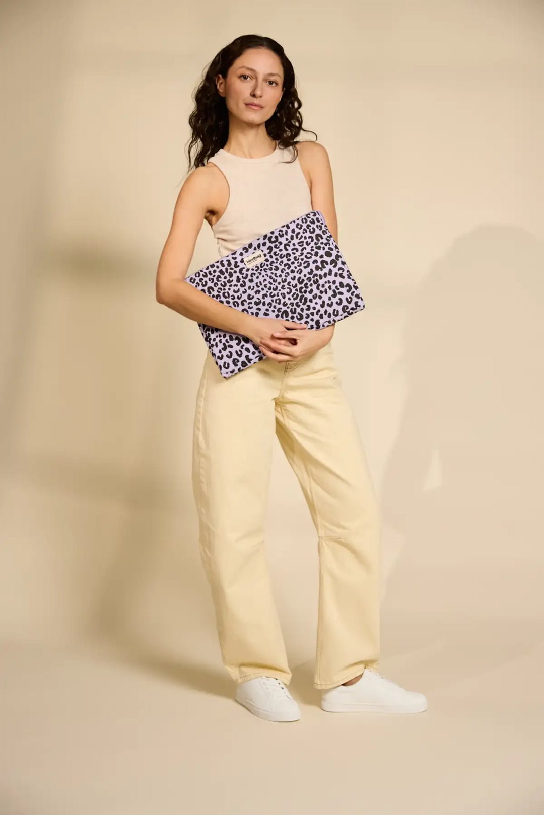 Cotton laptop sleeve with shock-absorbing foam HINDBAG Purple