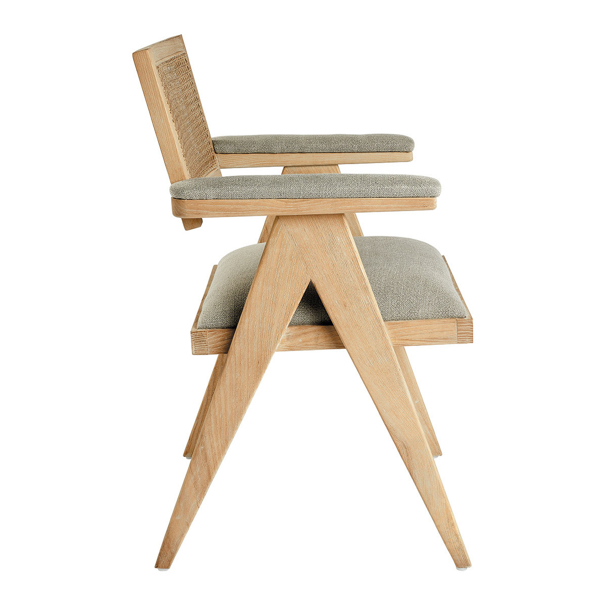 Beige linen armchair BLANC D'IVOIRE Beige