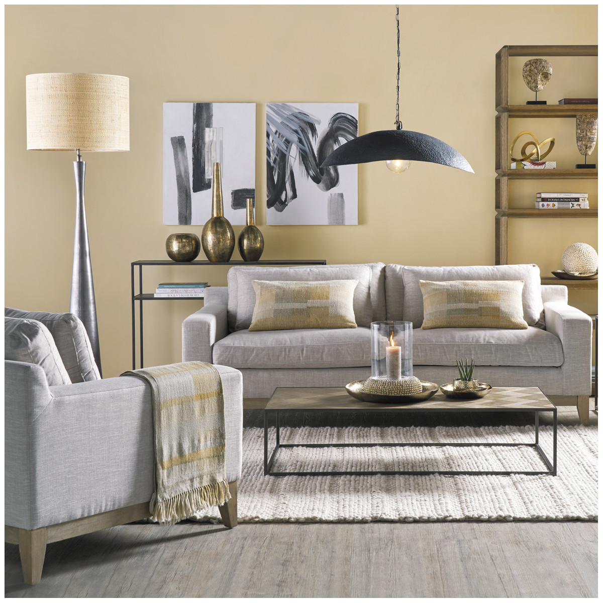 Small model shiny brass finish vase BLANC D'IVOIRE Brown