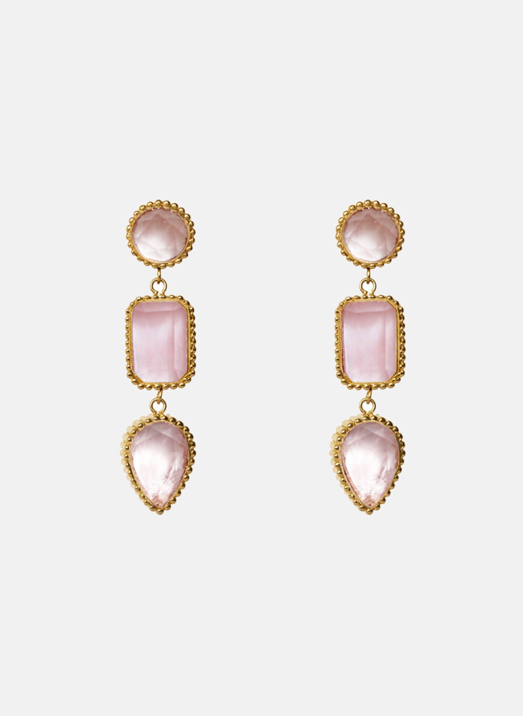 PERSEPHONE - Stainless steel earrings for pierced ears PERSEPHONE Quartz watermelon