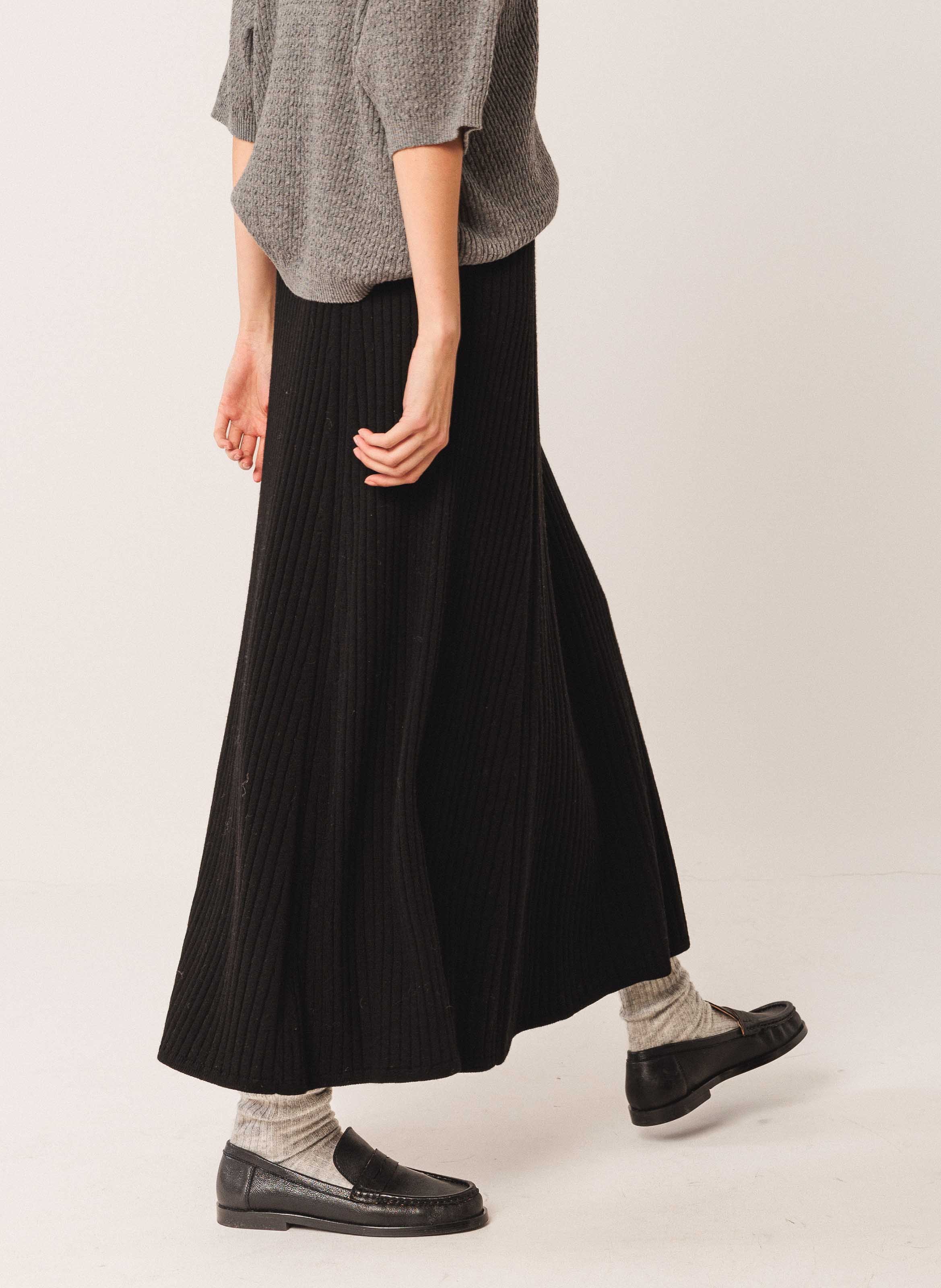 Long wool-blend skirt INDI & COLD Black