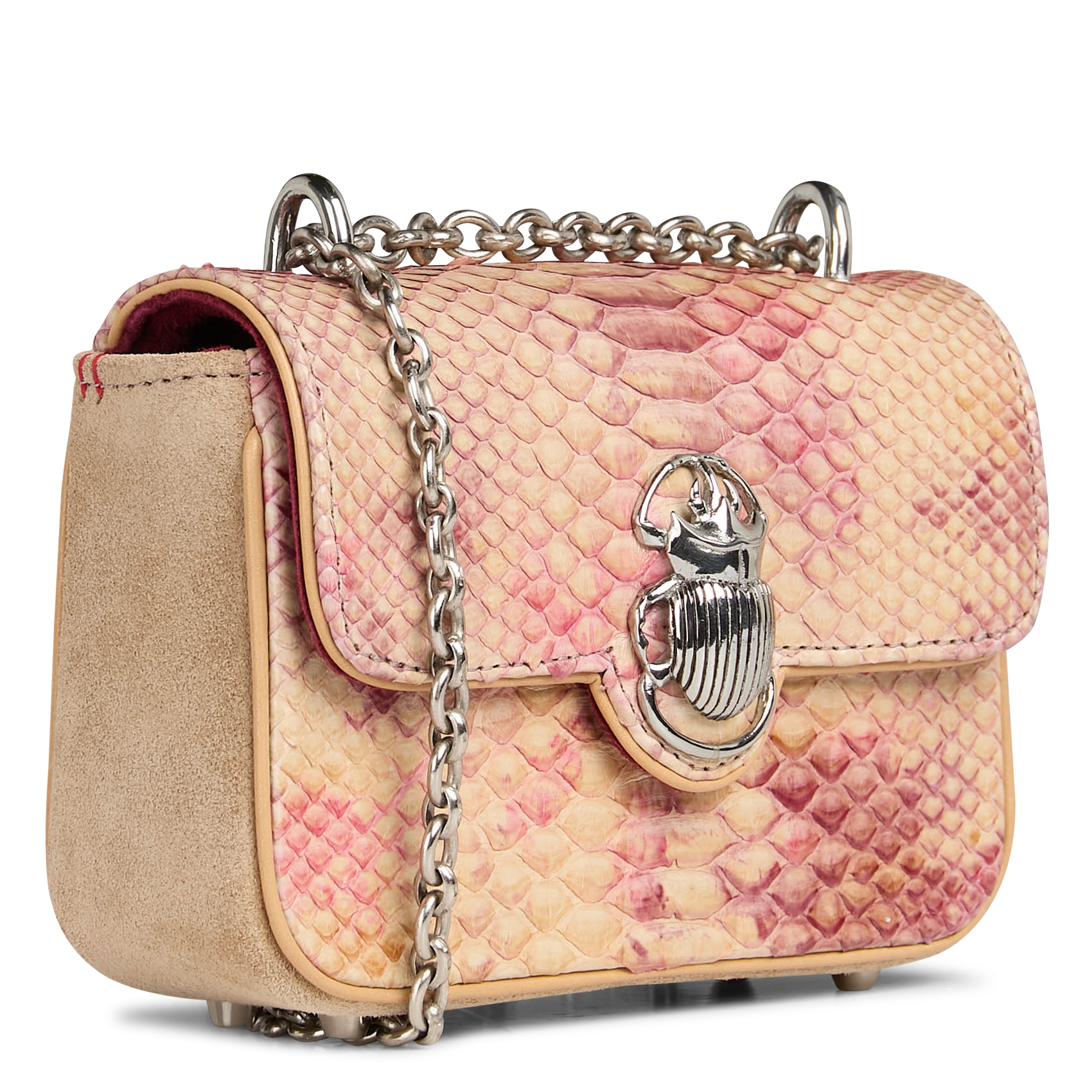 Sac bandoulière python avec scarabée CLARIS VIROT Multicolore