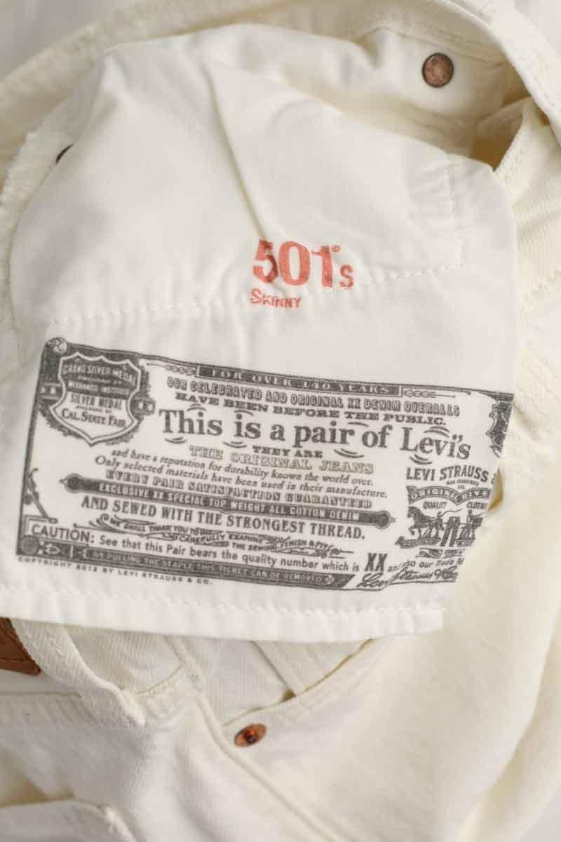 Cotton skinny jeans LEVI'S - Seconde main White