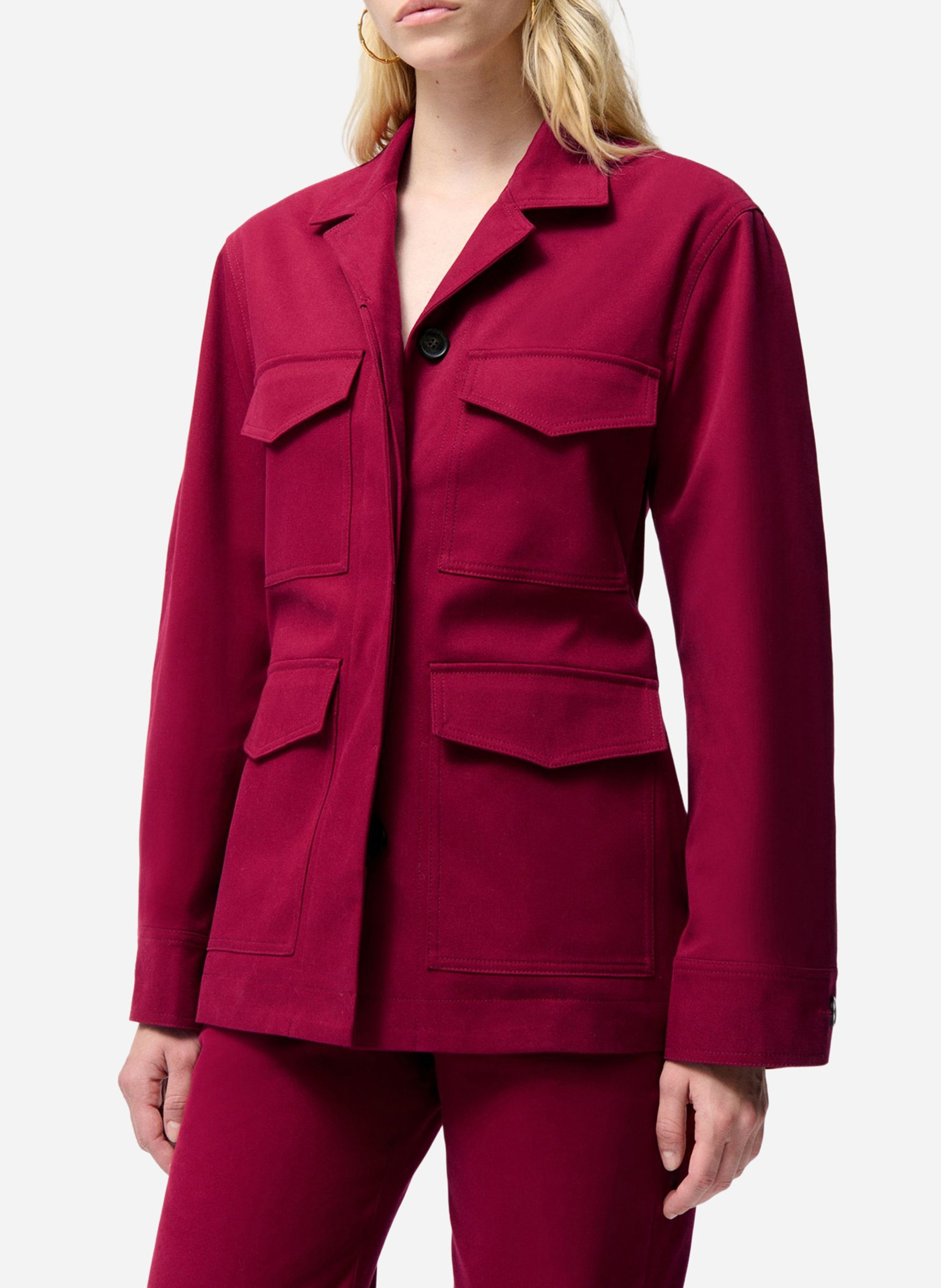 Veste oversize col tailleur en coton VANESSA BRUNO Rouge