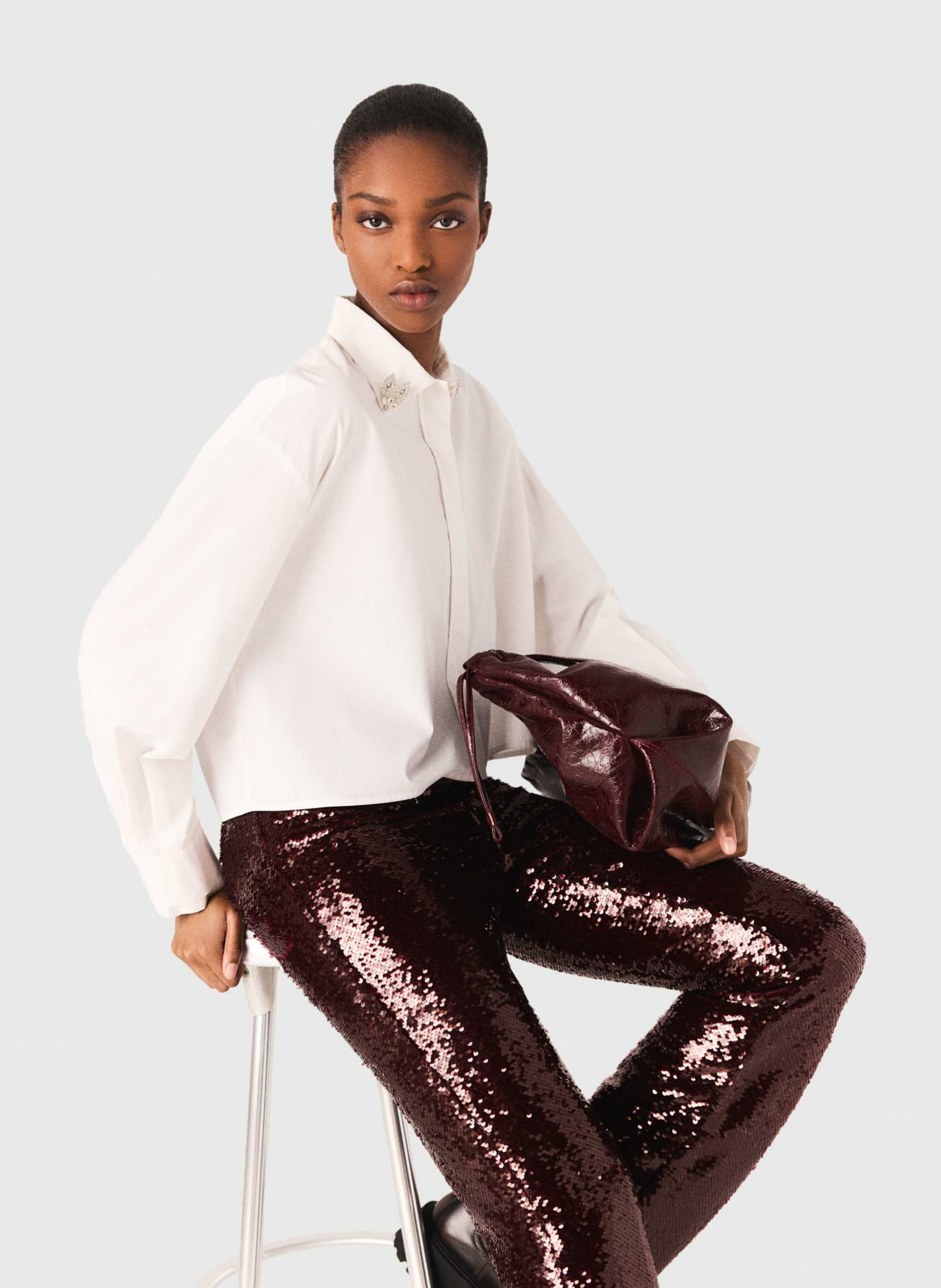 Blouse met klassieke kraag MAJE Wit