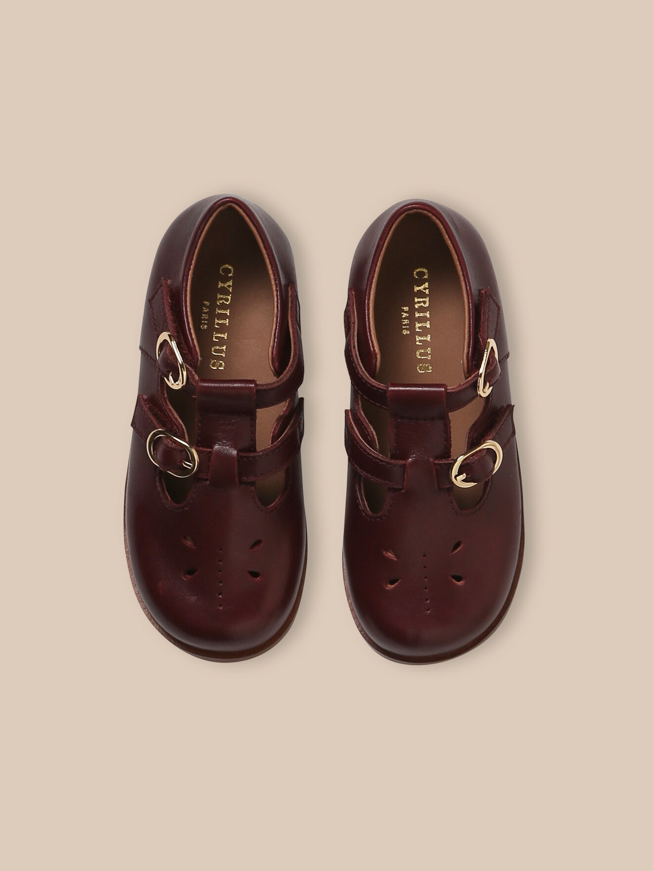 Buckle leather Mary Janes CYRILLUS Red