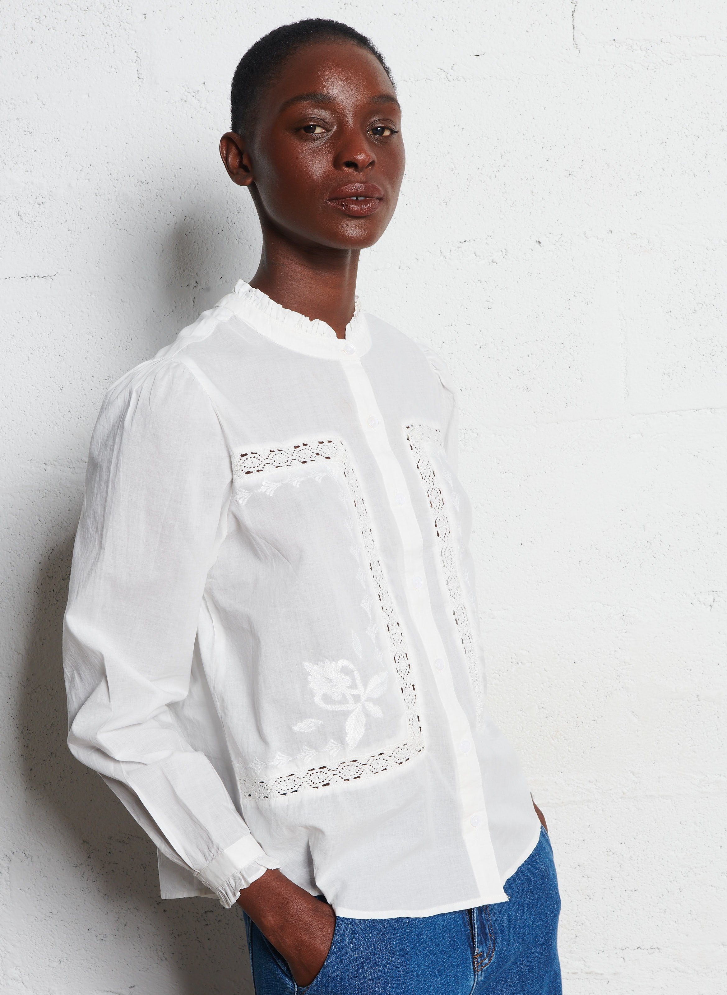 Blouse col officier en coton LA PETITE ETOILE