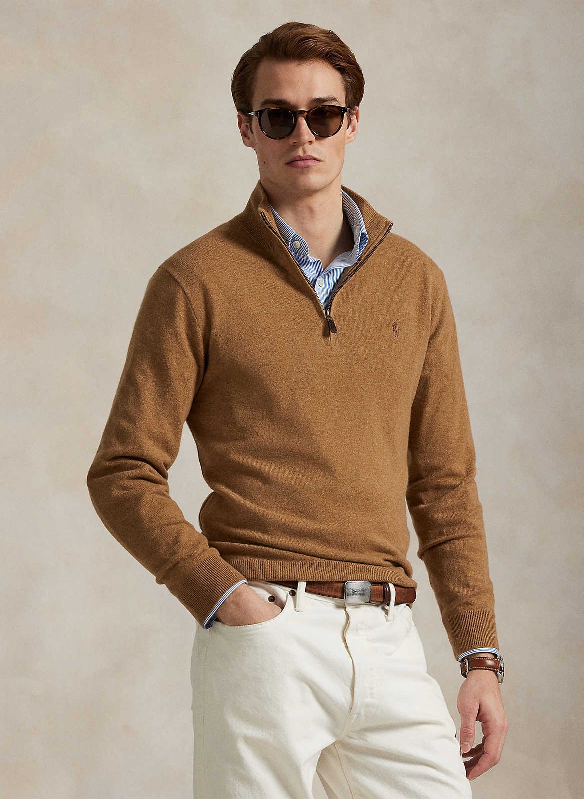 Regular-Fit-Pullover aus Merinowolle mit Stehkragen und Stickerei POLO RALPH LAUREN