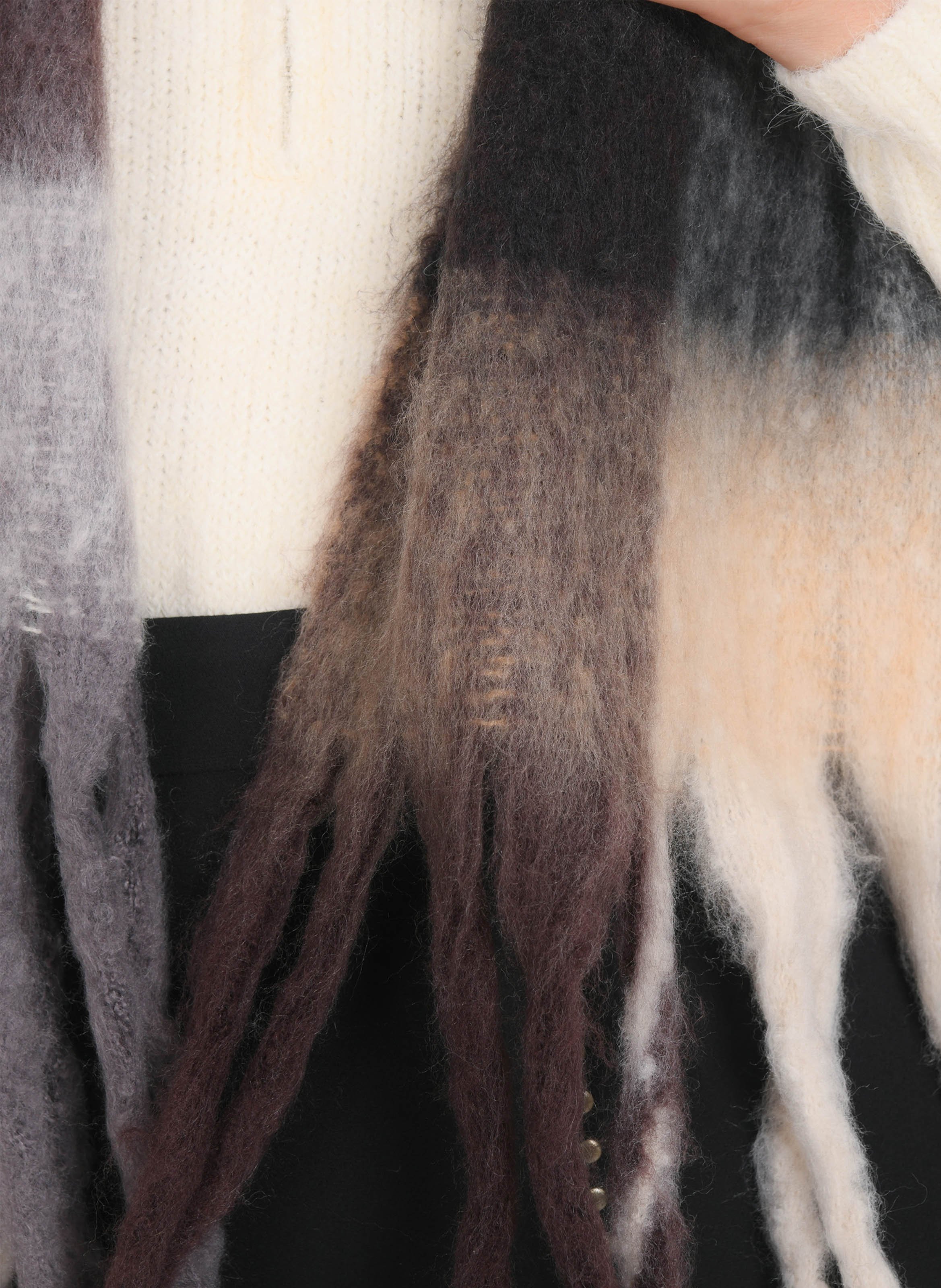 Sjaal met print en franjes KOOKAI Rood