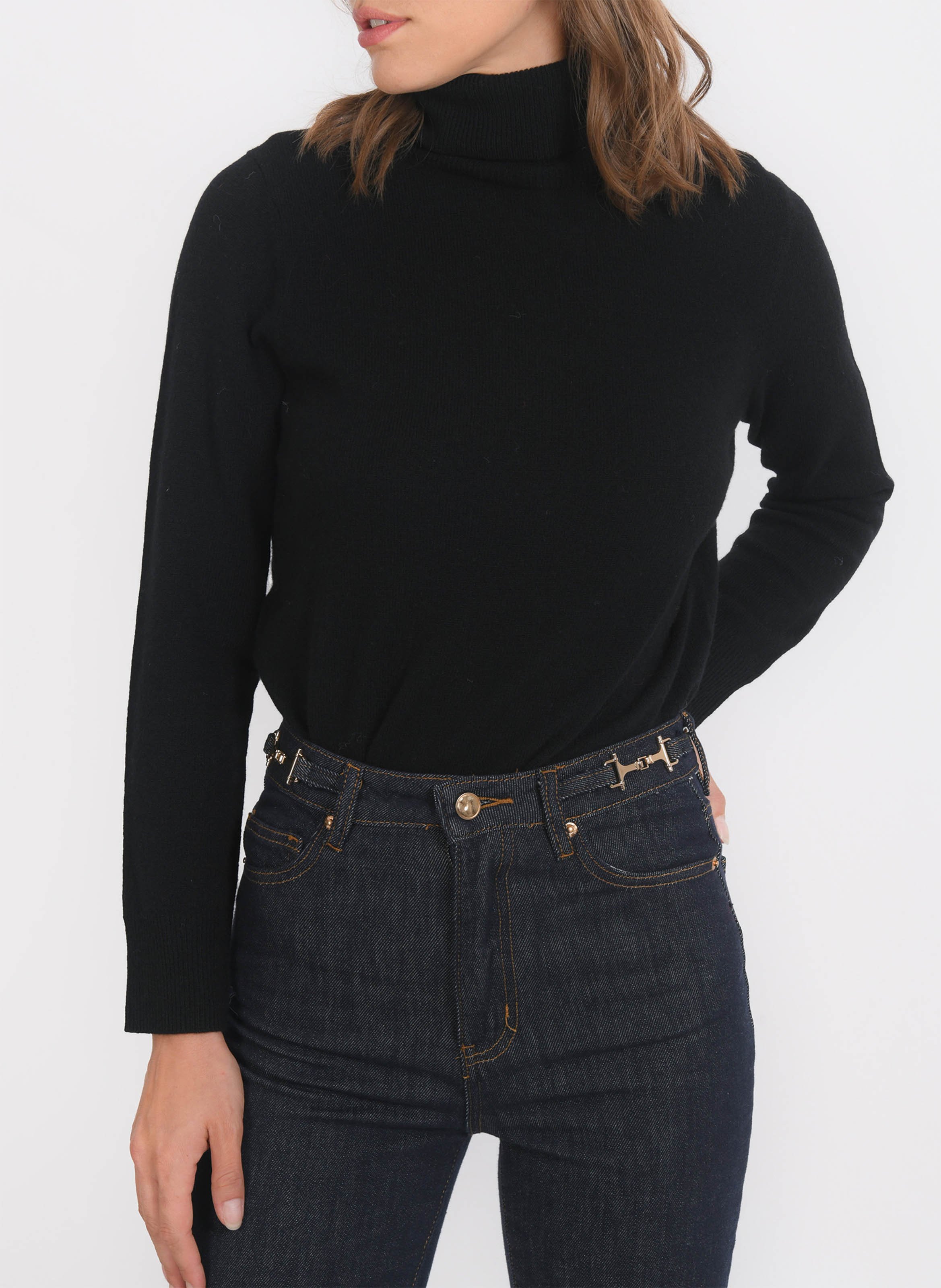 Pull col roulé uni en laine et cachemire KOOKAI