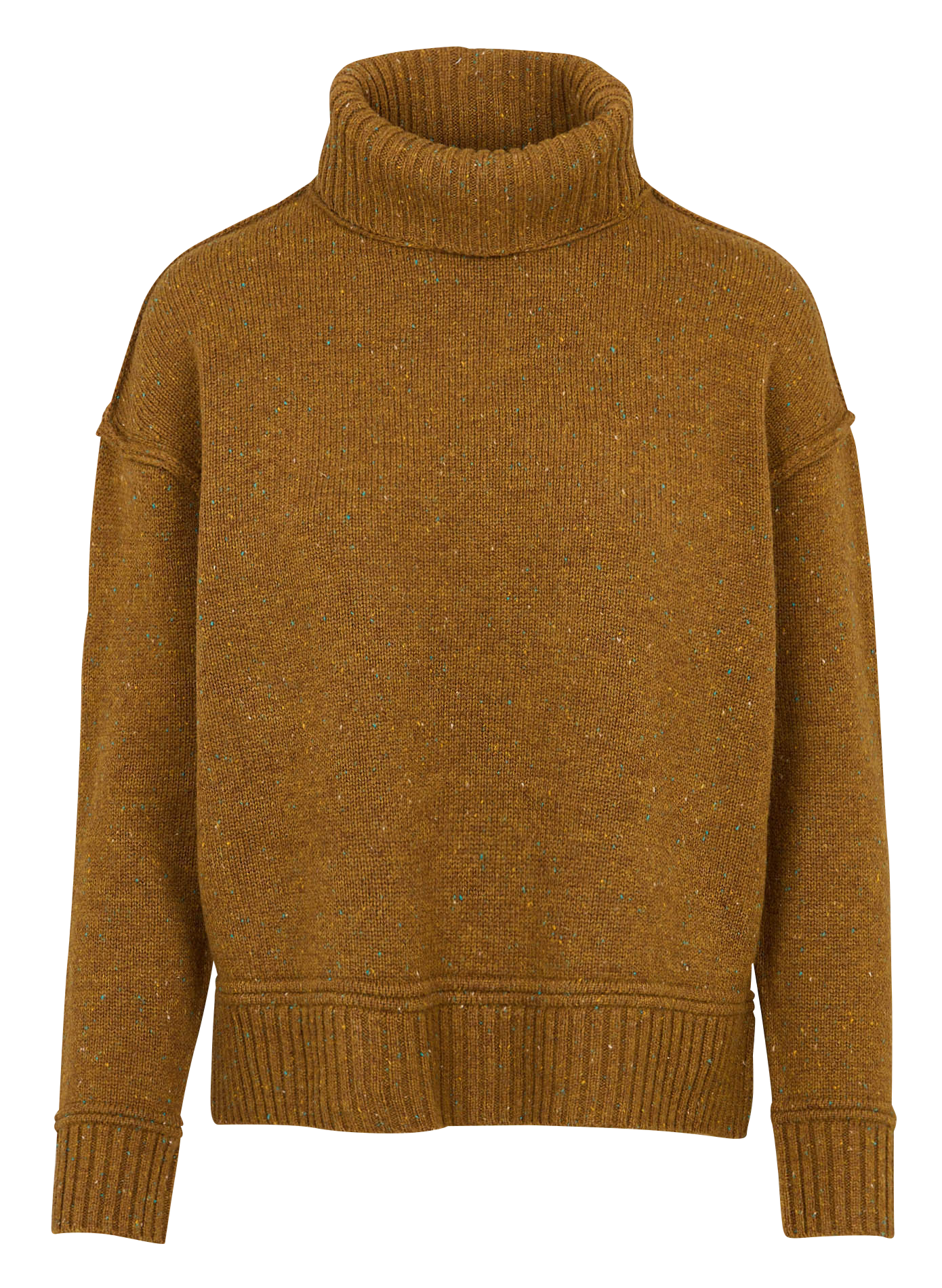 Pull ample col roulé moucheté en laine MAISON 123 Vert