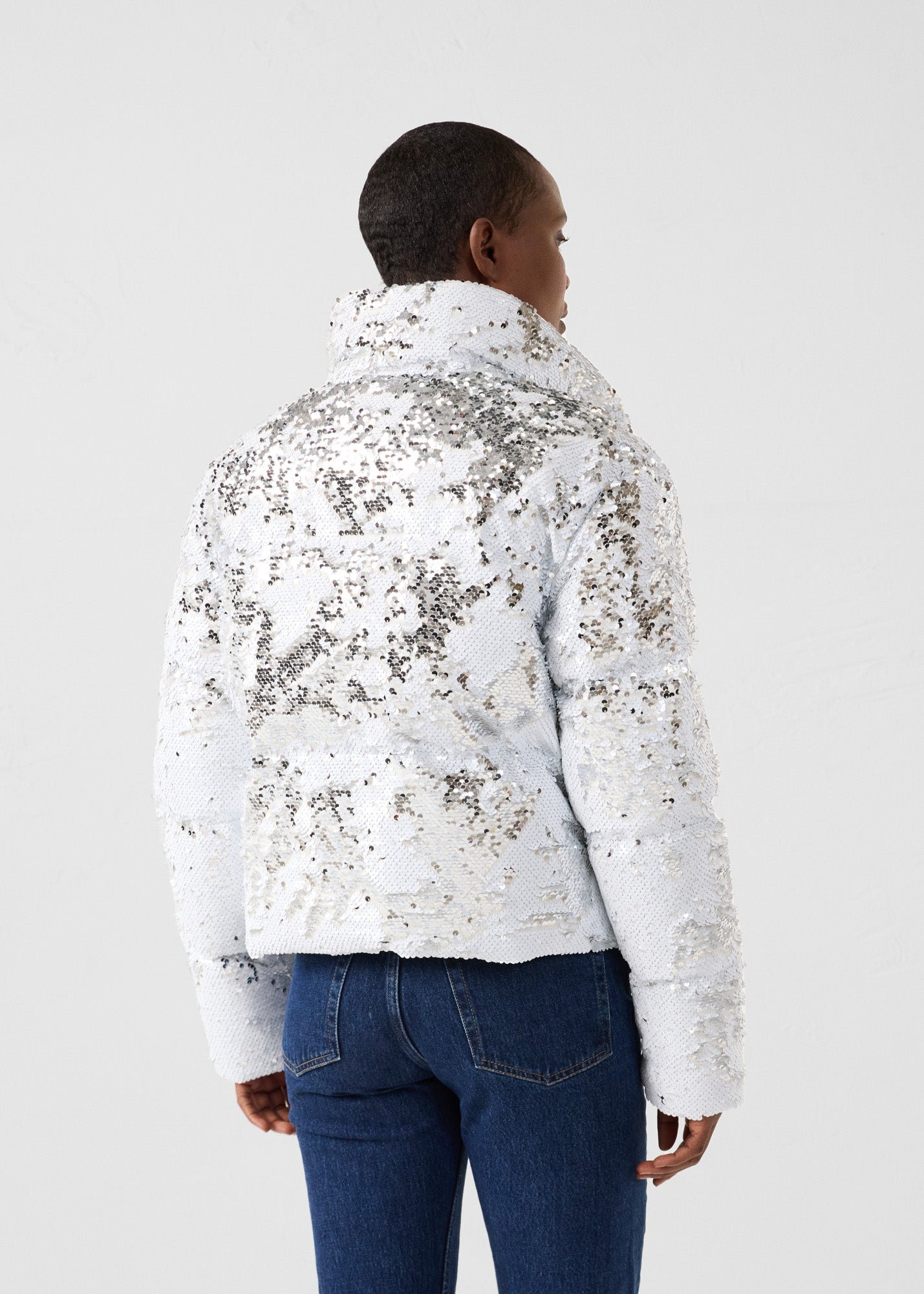 White/Silver Sequin Jacket Isadora JOTT White