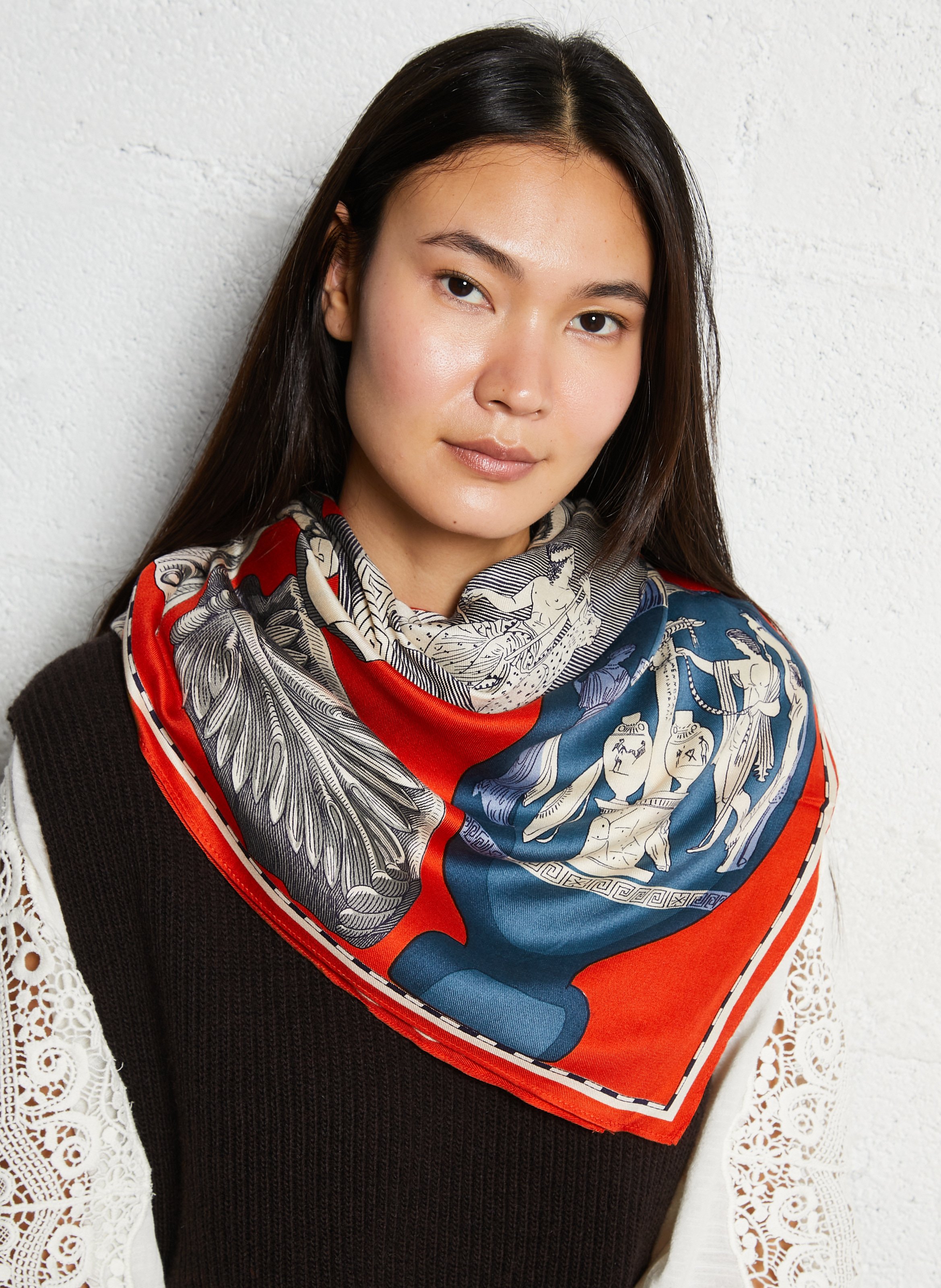 Printed silk-mix scarf INOUI EDITIONS