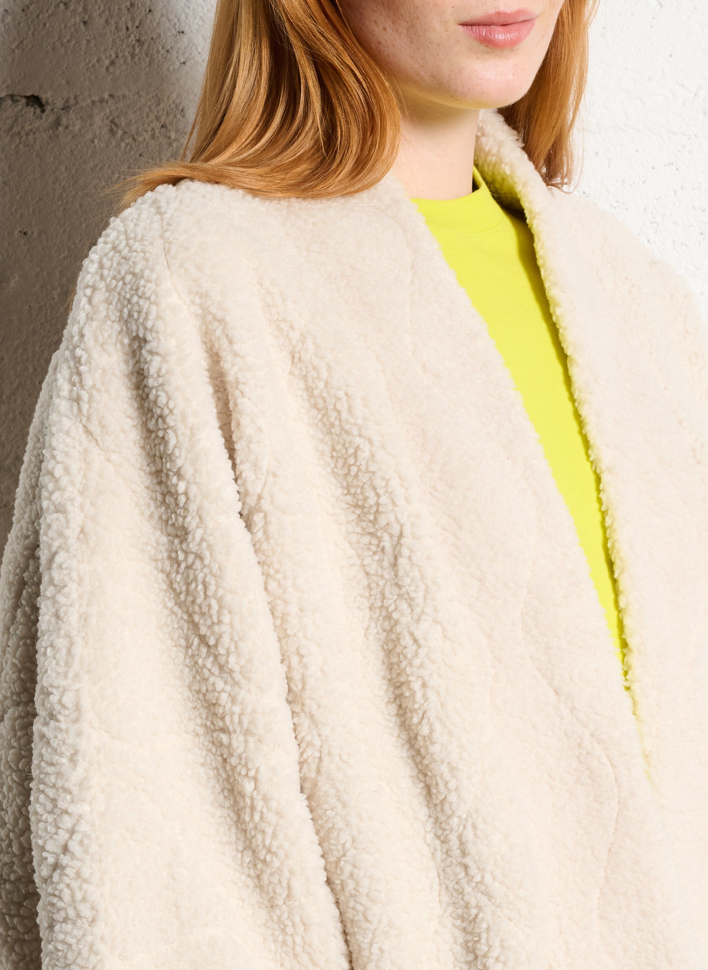 Jacke mit Schalkragen und Kunstfell-Effekt AOKYANOS Beige