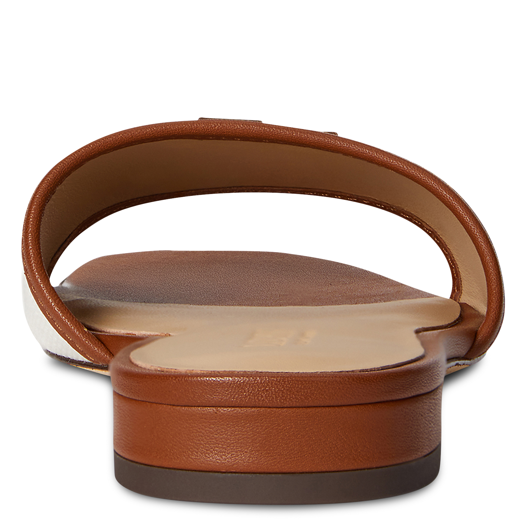 Sandales plates bicolore à logo POLO RALPH LAUREN Marron