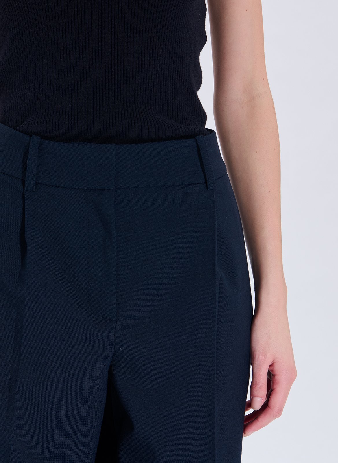 High-waisted straight-leg tailored trousers ZAPA Blue