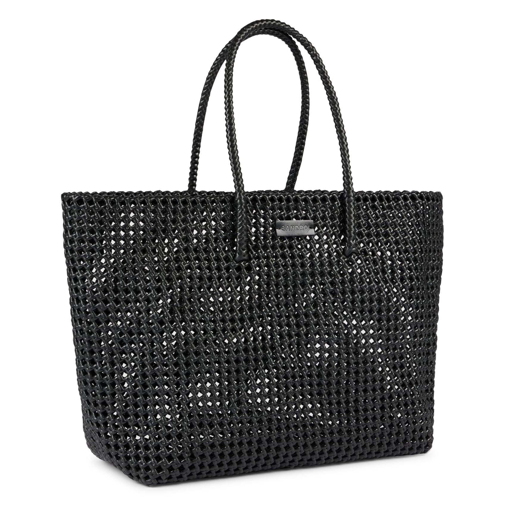 Cabas en tressé SANDRO Noir