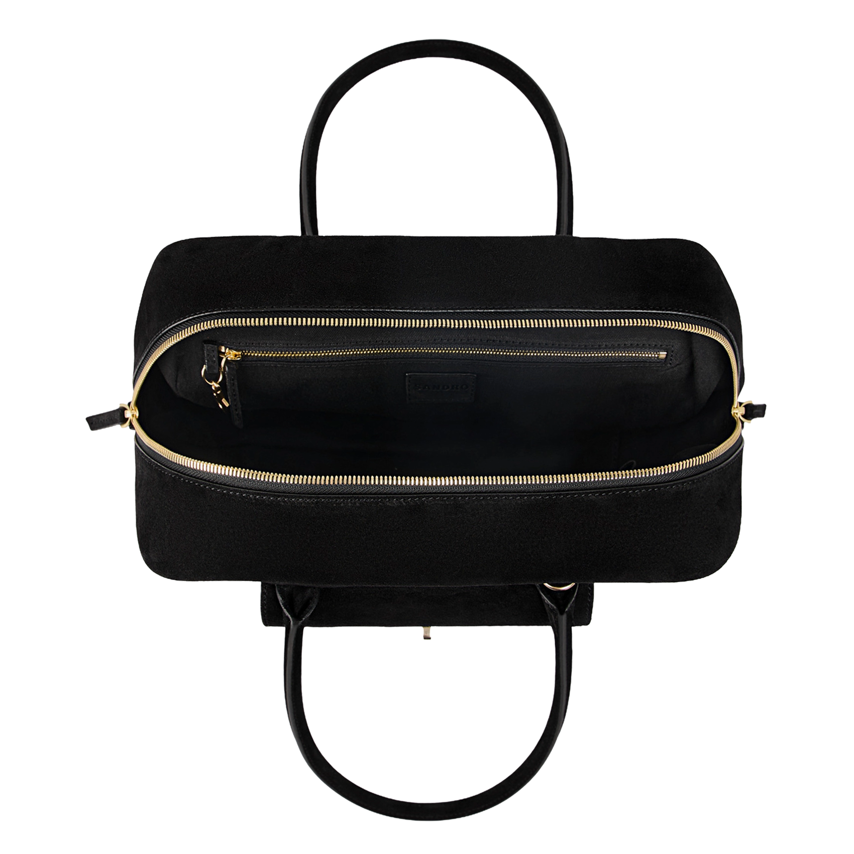 Sac cabas en cuir velours SANDRO Noir