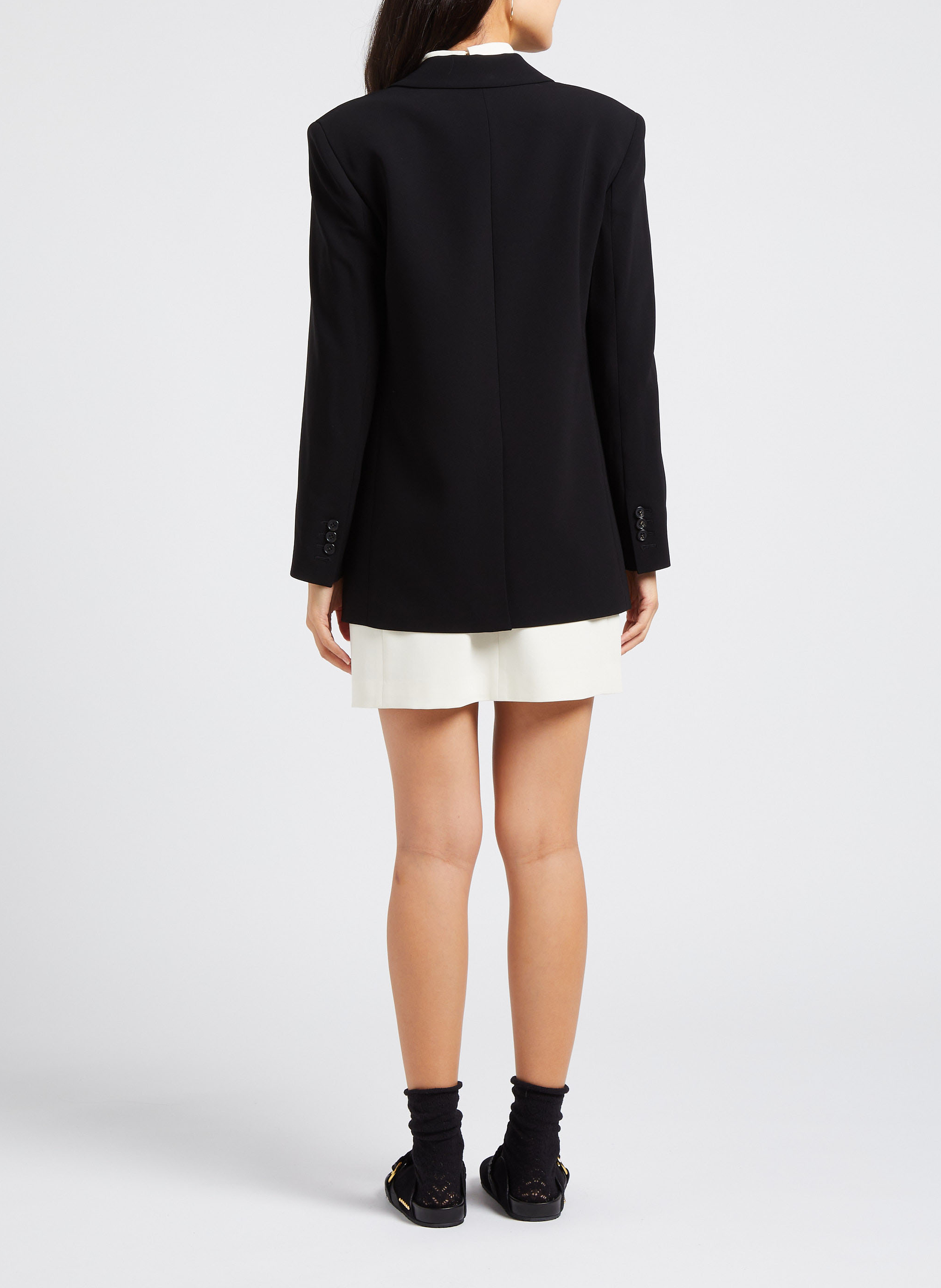 Short straight high-neck dress THEORY Beige