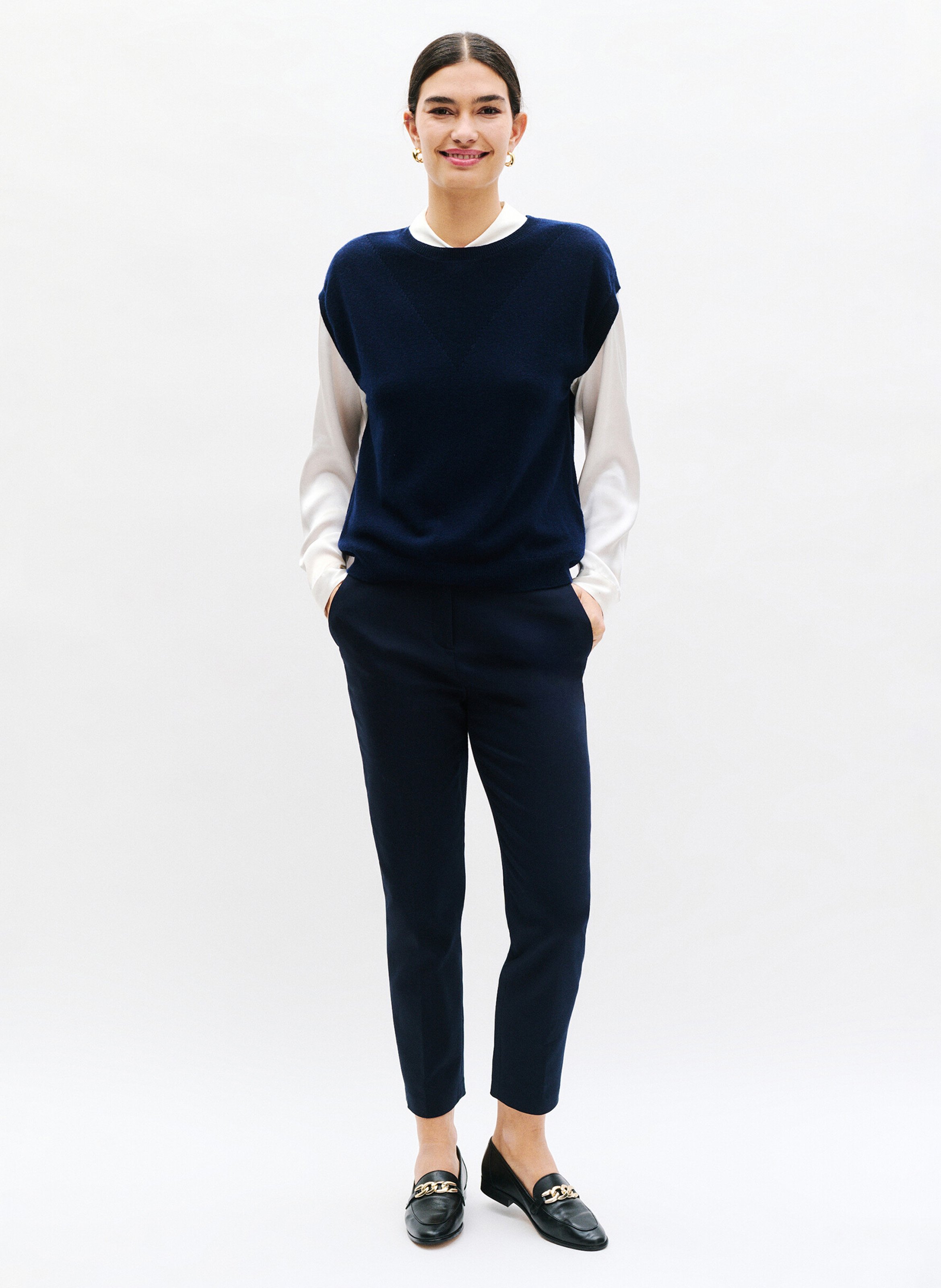 Pantalon droit CAROLL Bleu