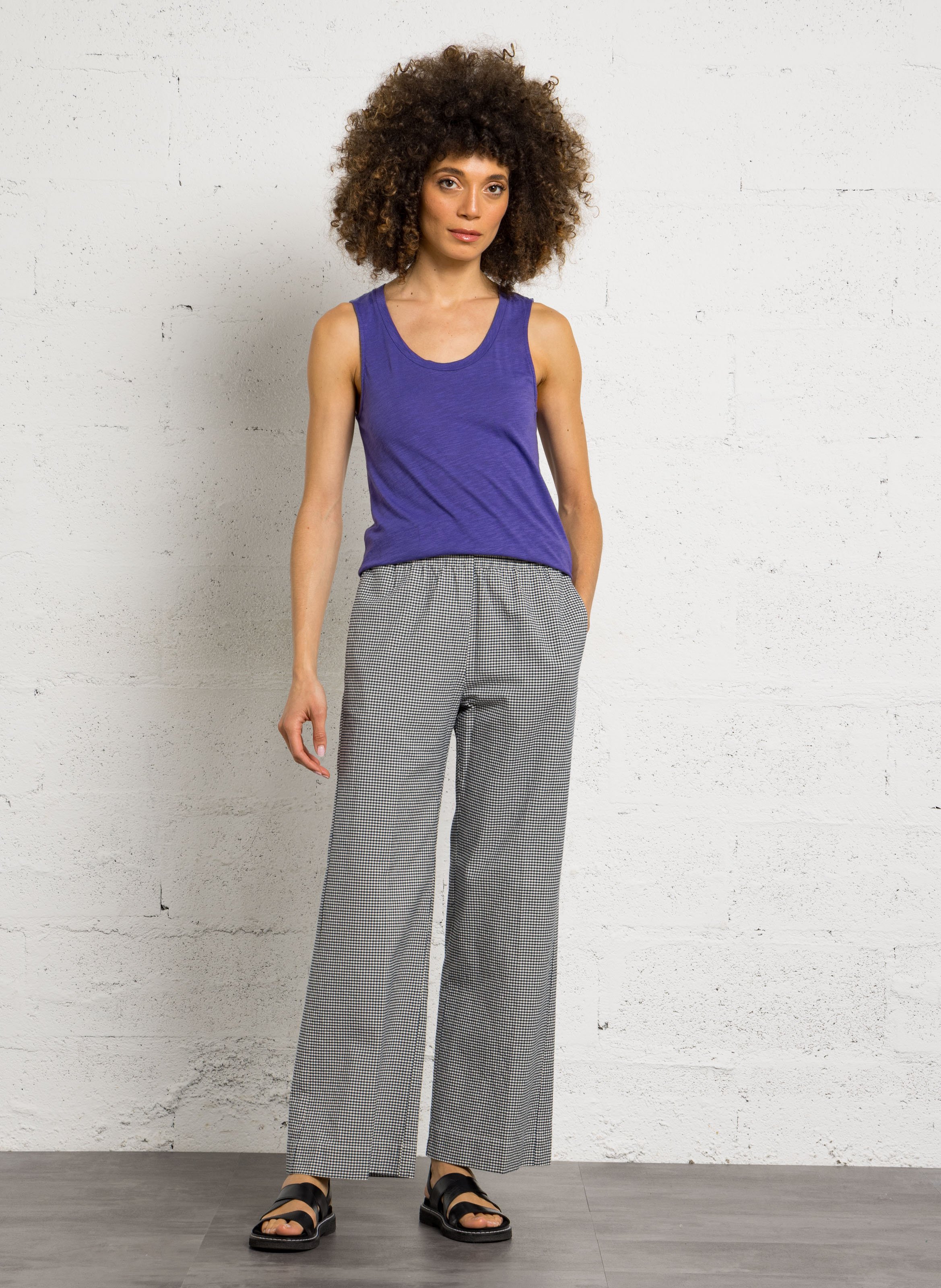 Pantalon large à carreaux de Vichy HARTFORD Multicolore