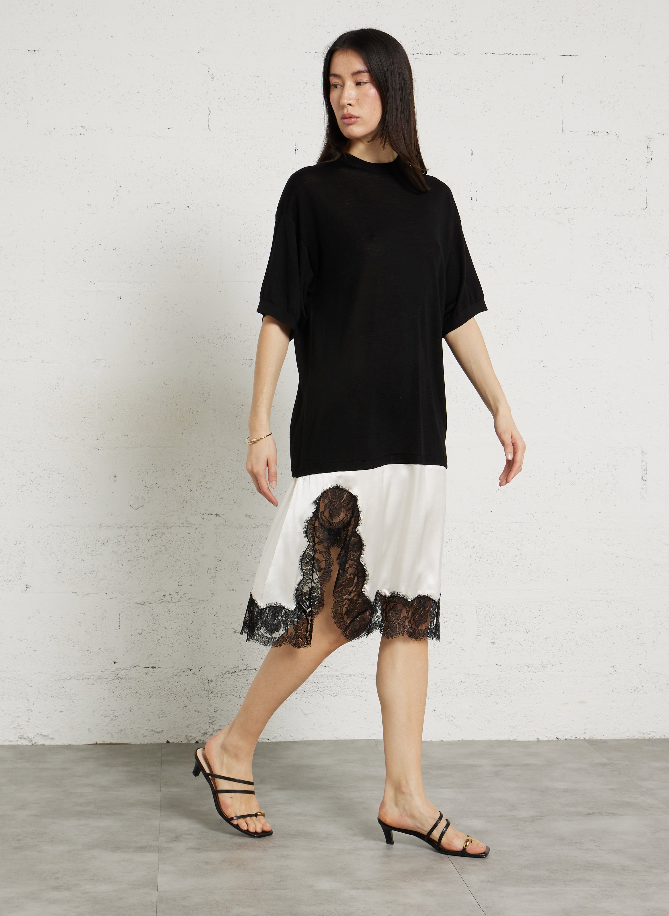 Mixed-media tank top LAURENCE BRAS White