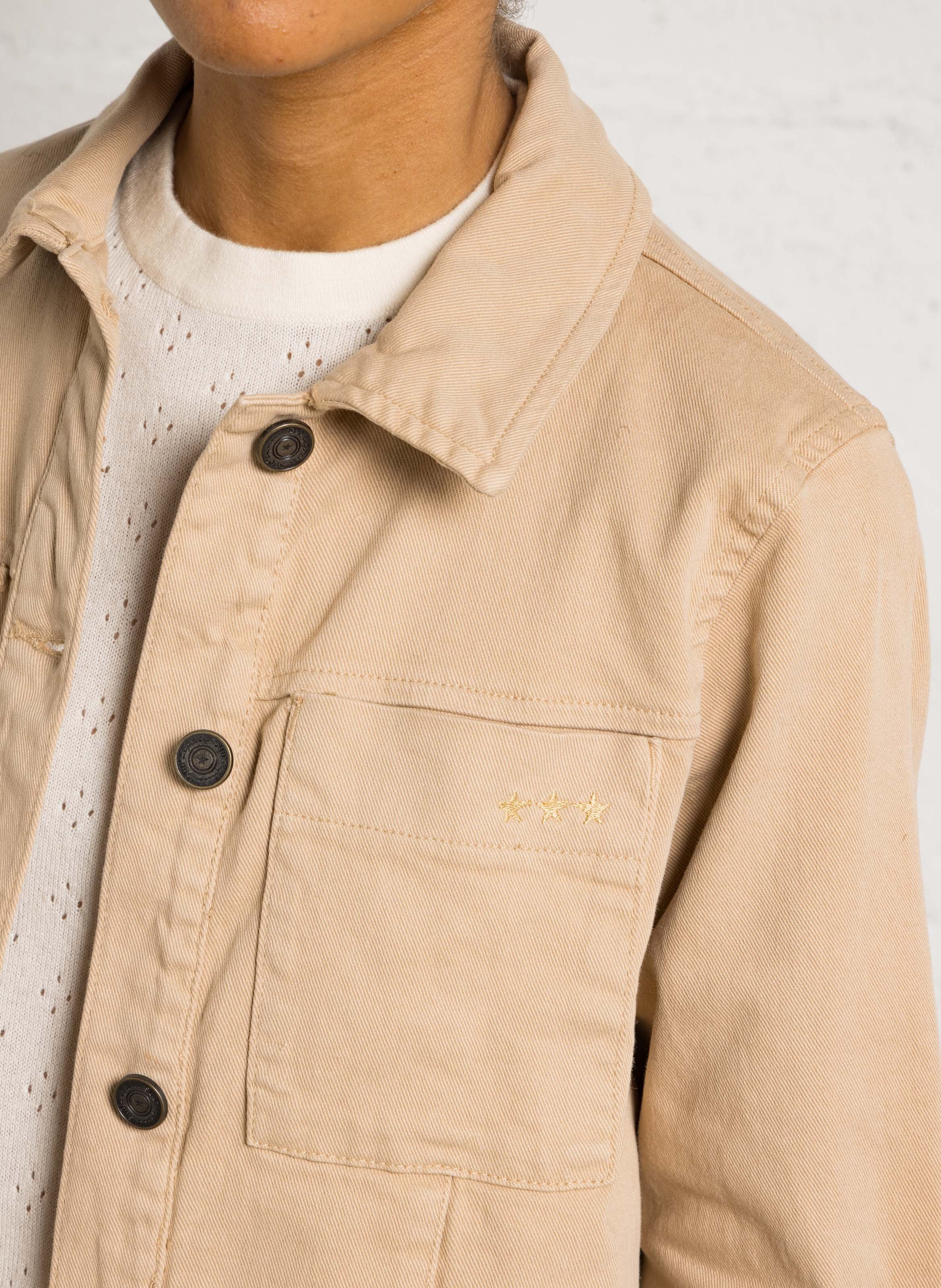Solid Buttoned Straight Jacket SUD EXPRESS Beige