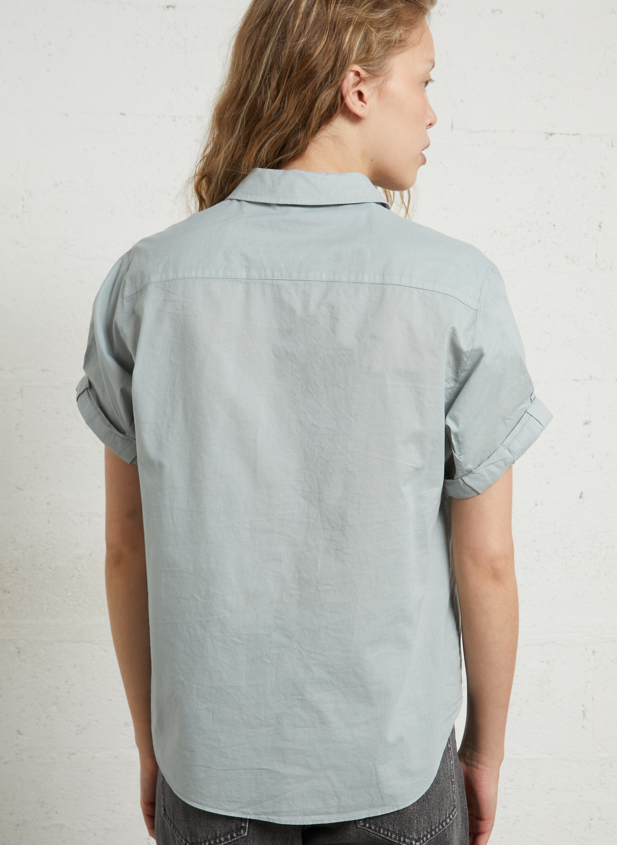 Chemise col classique manches contrastantes en coton SUD EXPRESS Blue