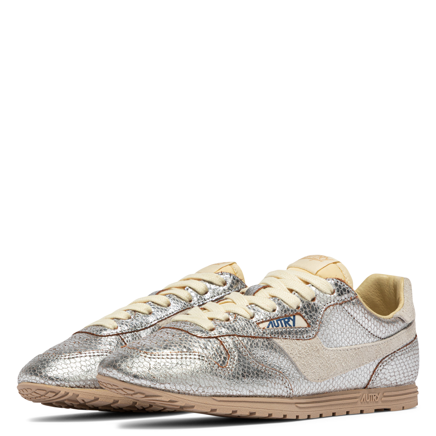 Baskets basses en cuir AUTRY Argent