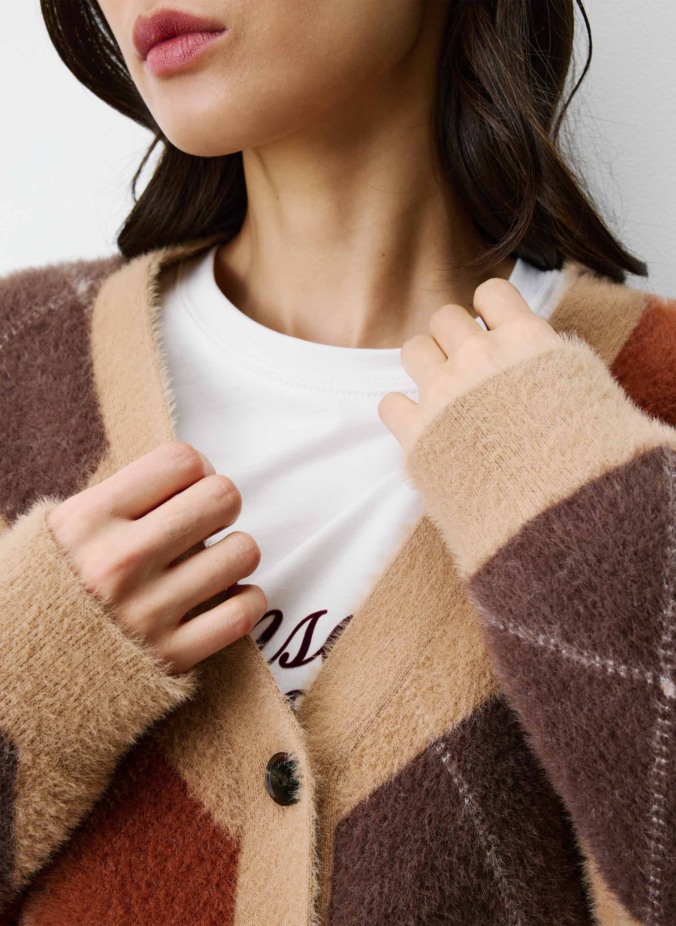 Oversized printed vest GRACE ET MILA Beige