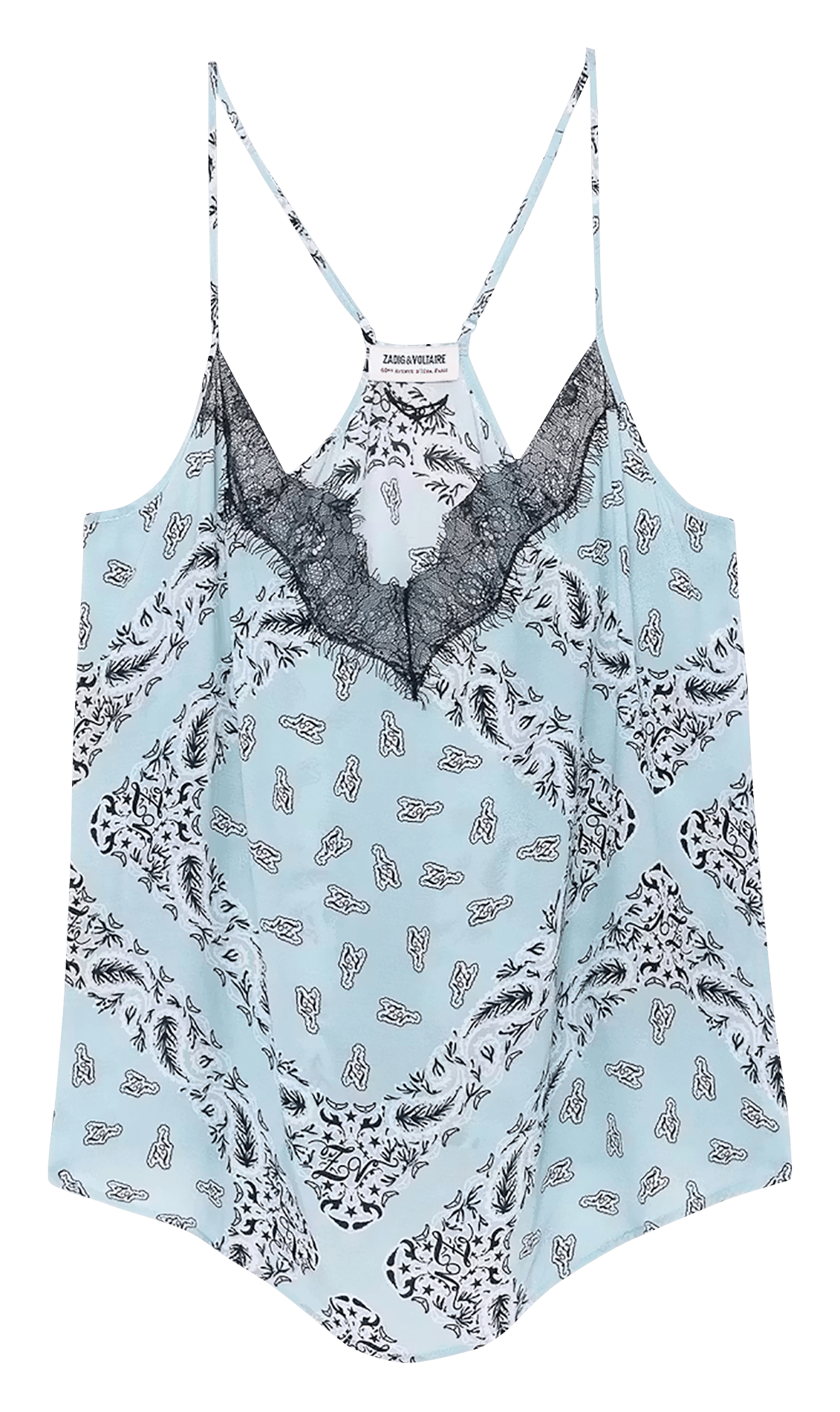 Caraco droit col V imprimé ZADIG&VOLTAIRE Bleu