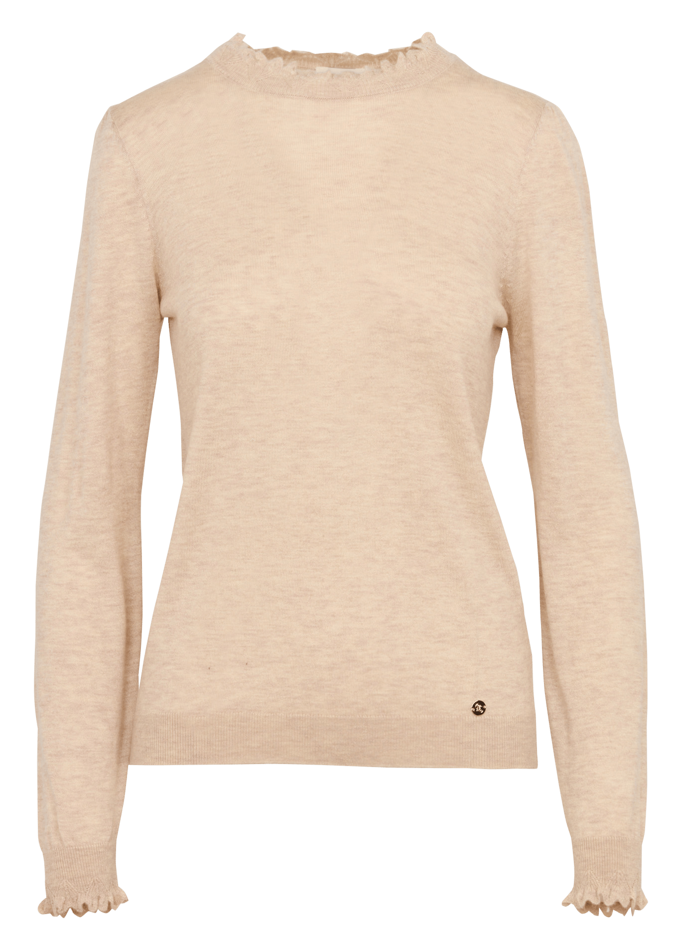 Straight solid color sweater with ruffles LA PETITE ETOILE