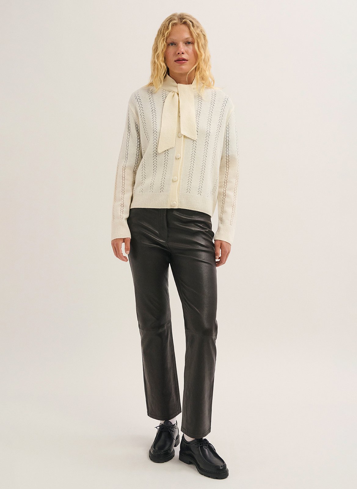 Open-work knit cardigan PABLO Beige