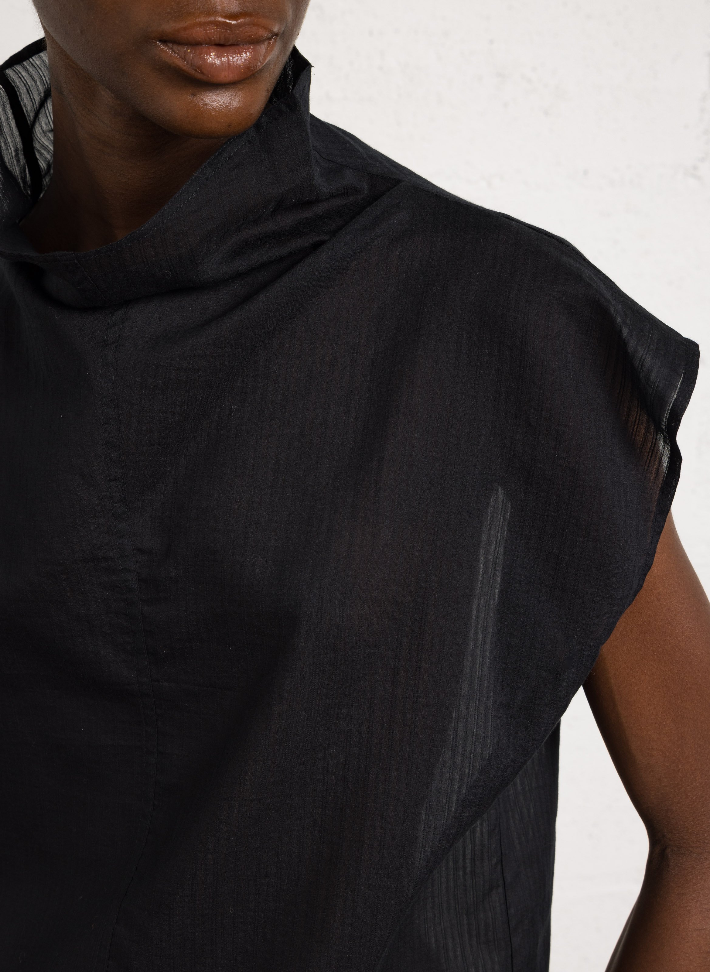 Oversized top in blended organic cotton and silk SOEUR Black