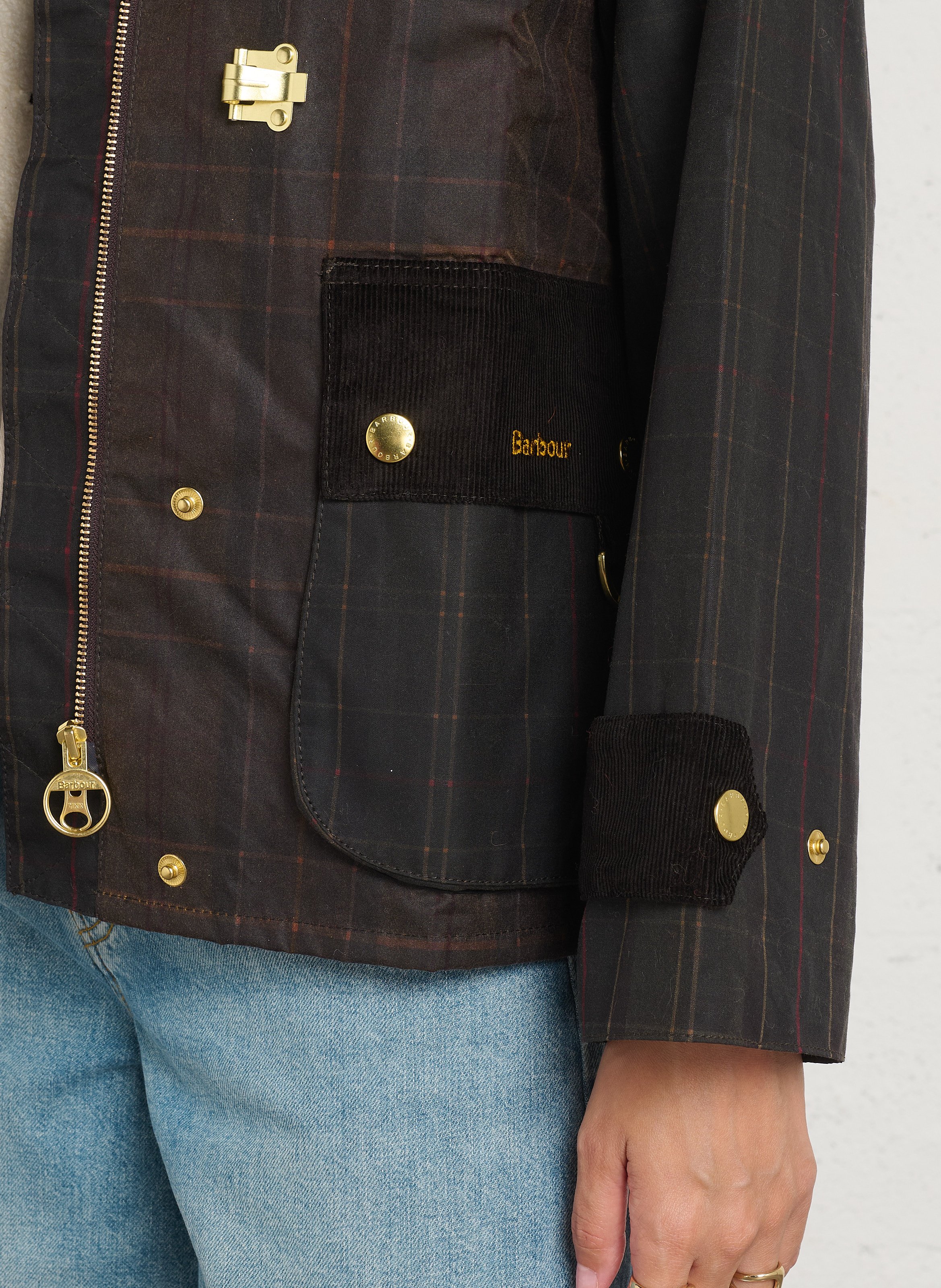 Ruime jas met opstaande kraag van katoen BARBOUR Kaki