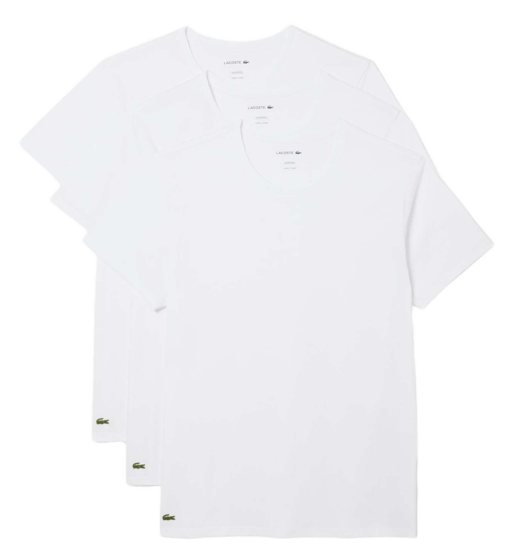 Set aus 3 geraden Baumwoll-T-Shirts LACOSTE Weiss