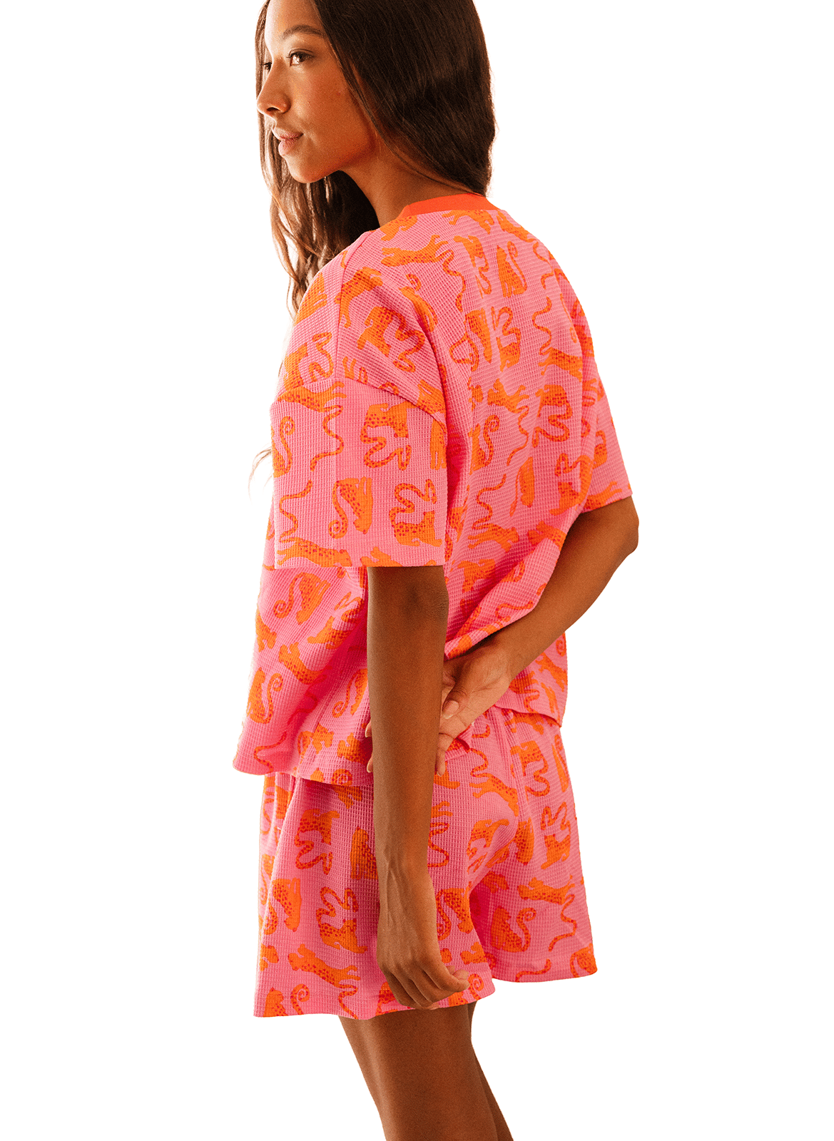 Ensemble de pyjama court ample imprimé WE ARE JOLIES Rose