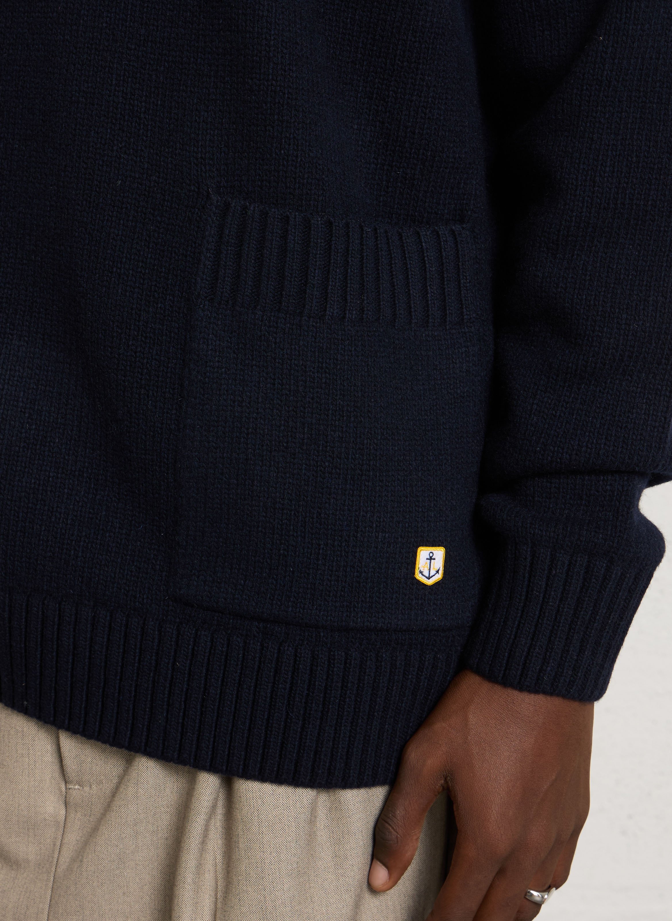 Pull uni en maille de laine mélangé ARMOR LUX Bleu