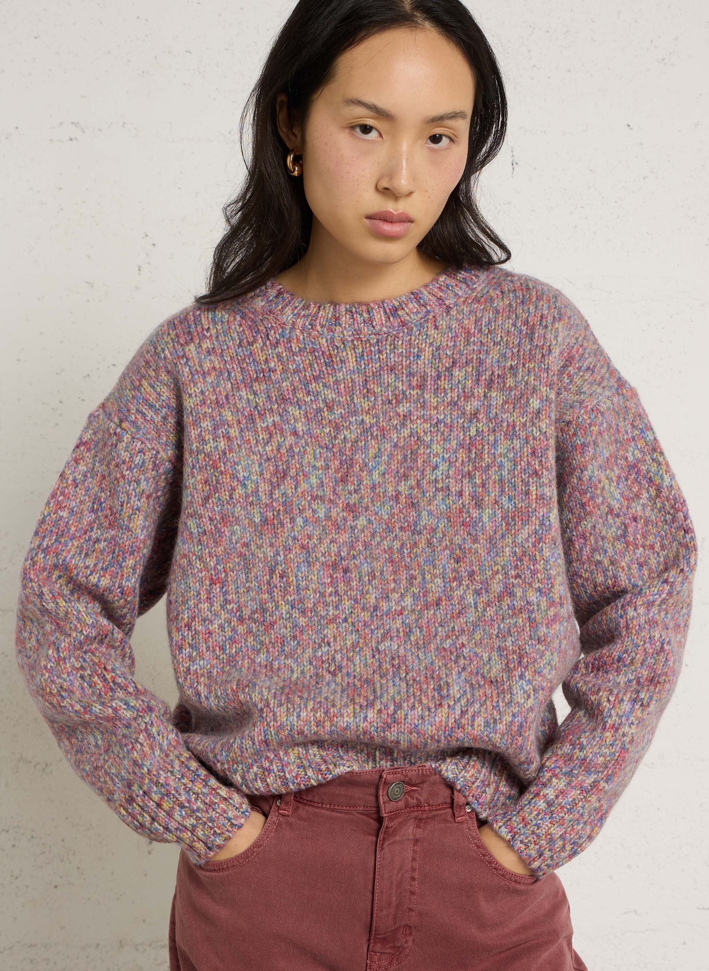 Round-neck wool sweater THINKING MU Multicolored