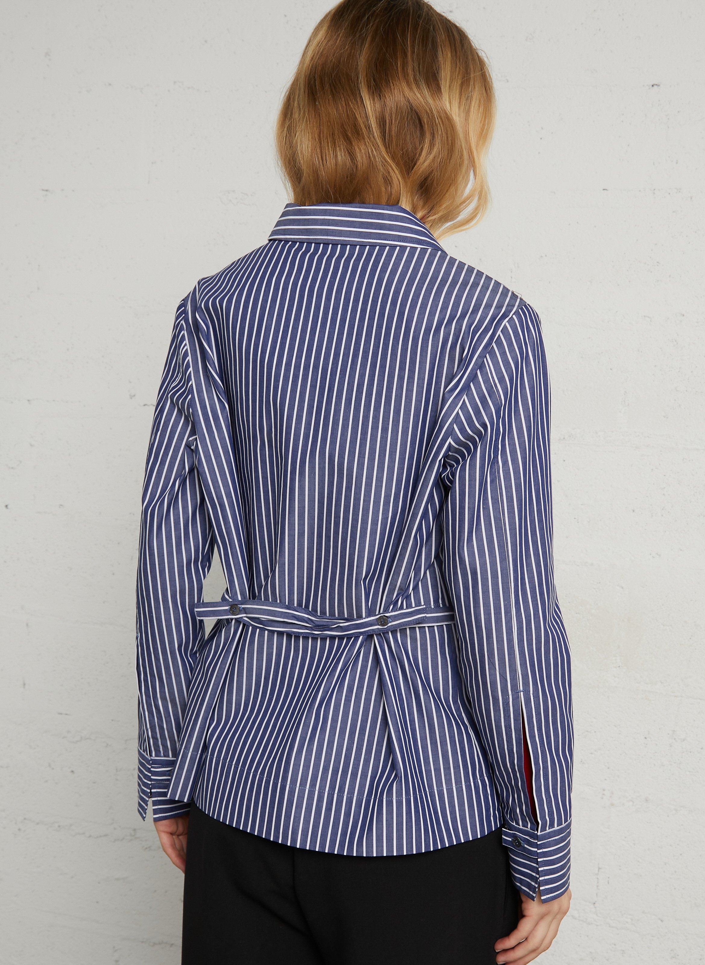 Gestreepte katoenen blouse met ceintuur RUE DE TOKYO Veelkleurig