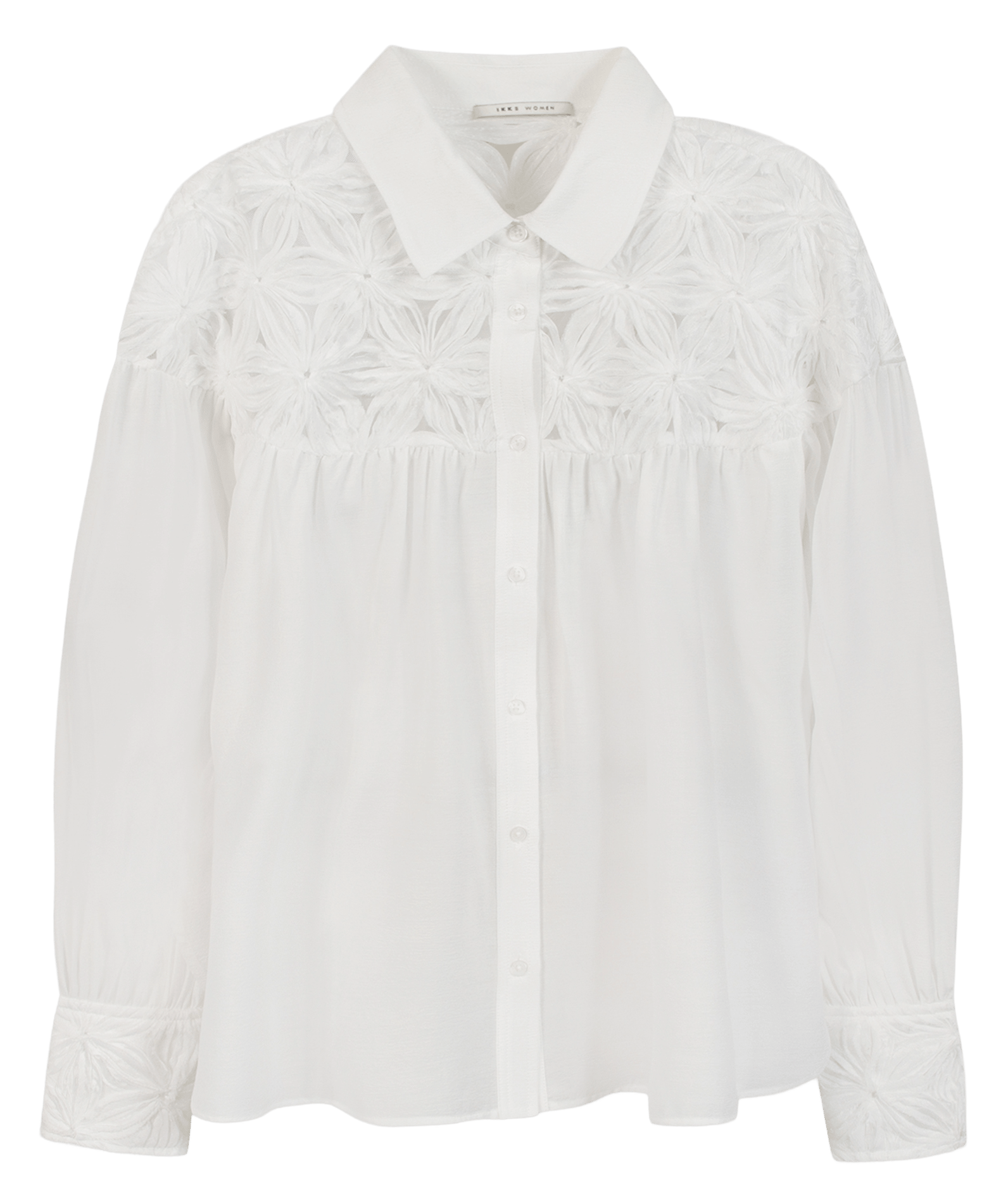 Chemise fluide avec détail fleurs IKKS Blanc