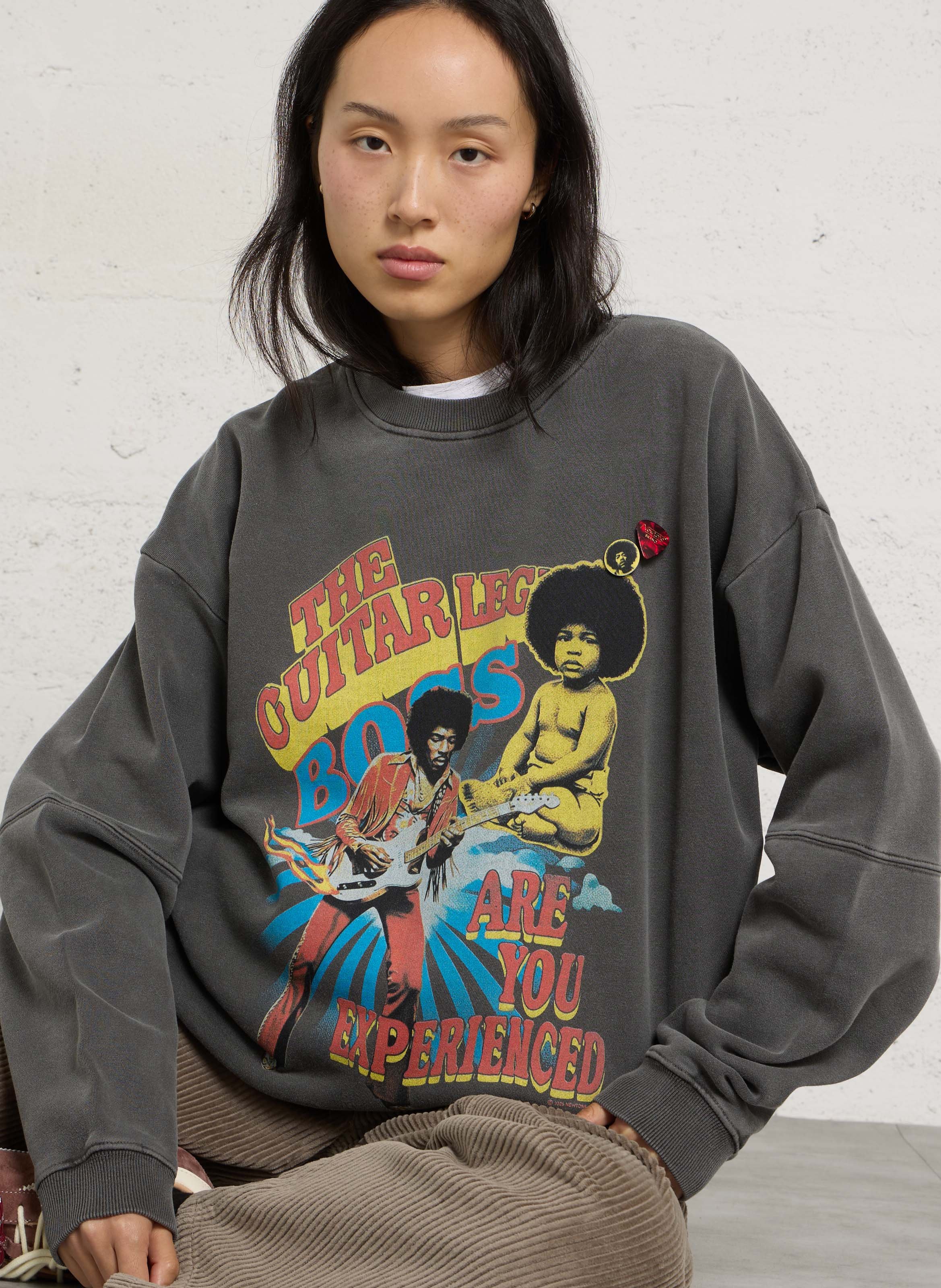 Sweat ample sérigraphié col rond NEWTONE Gris