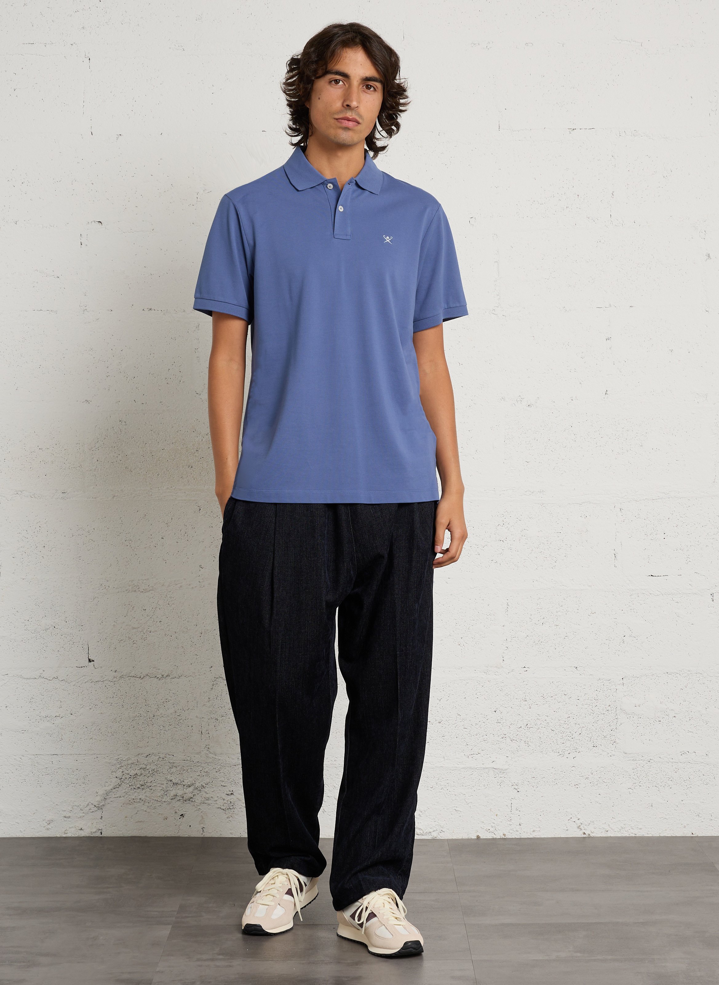 Poloshirt aus Baumwolle HACKETT Blau