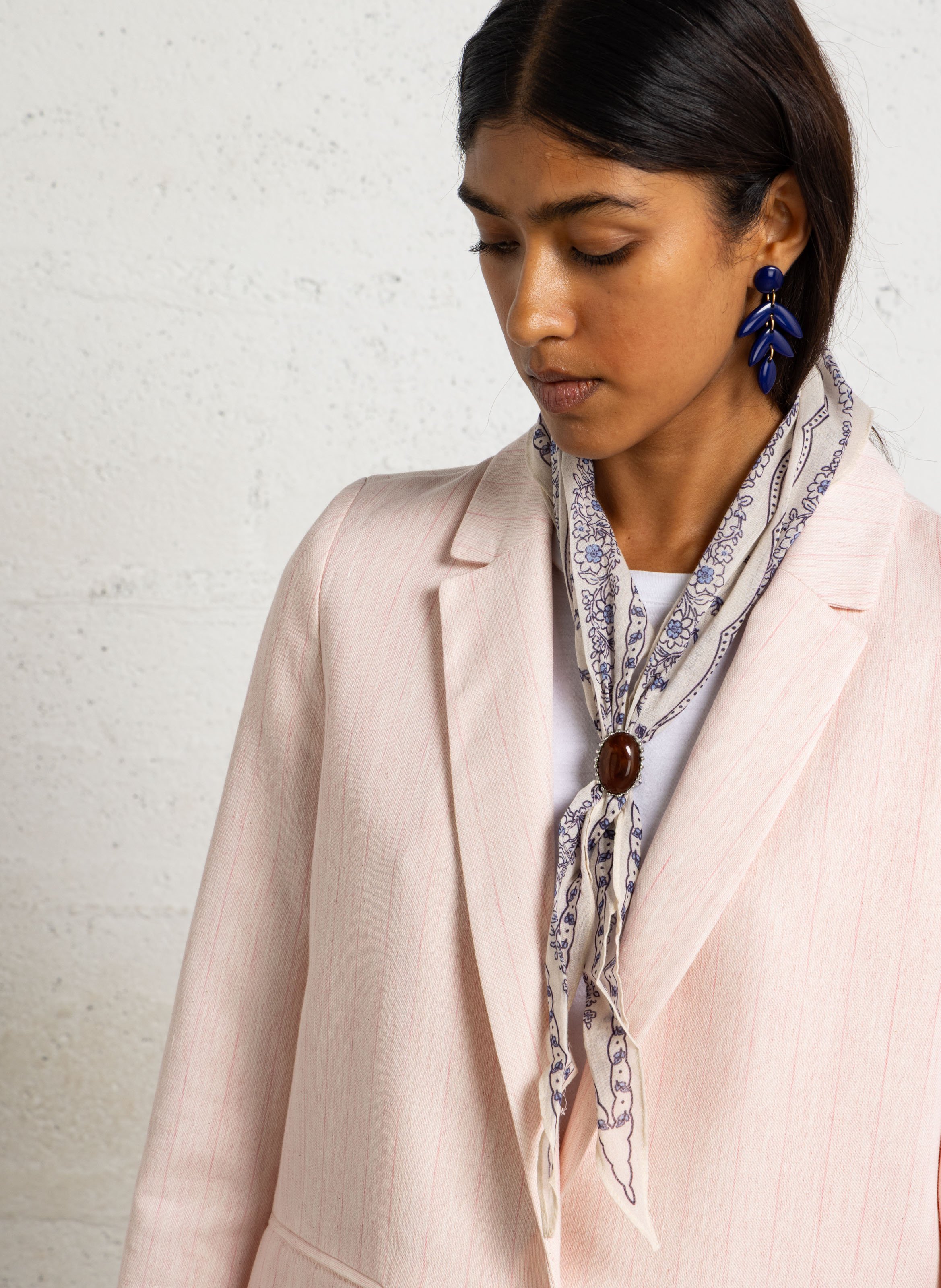 Foulard pointe avec bague en coton FEEKA