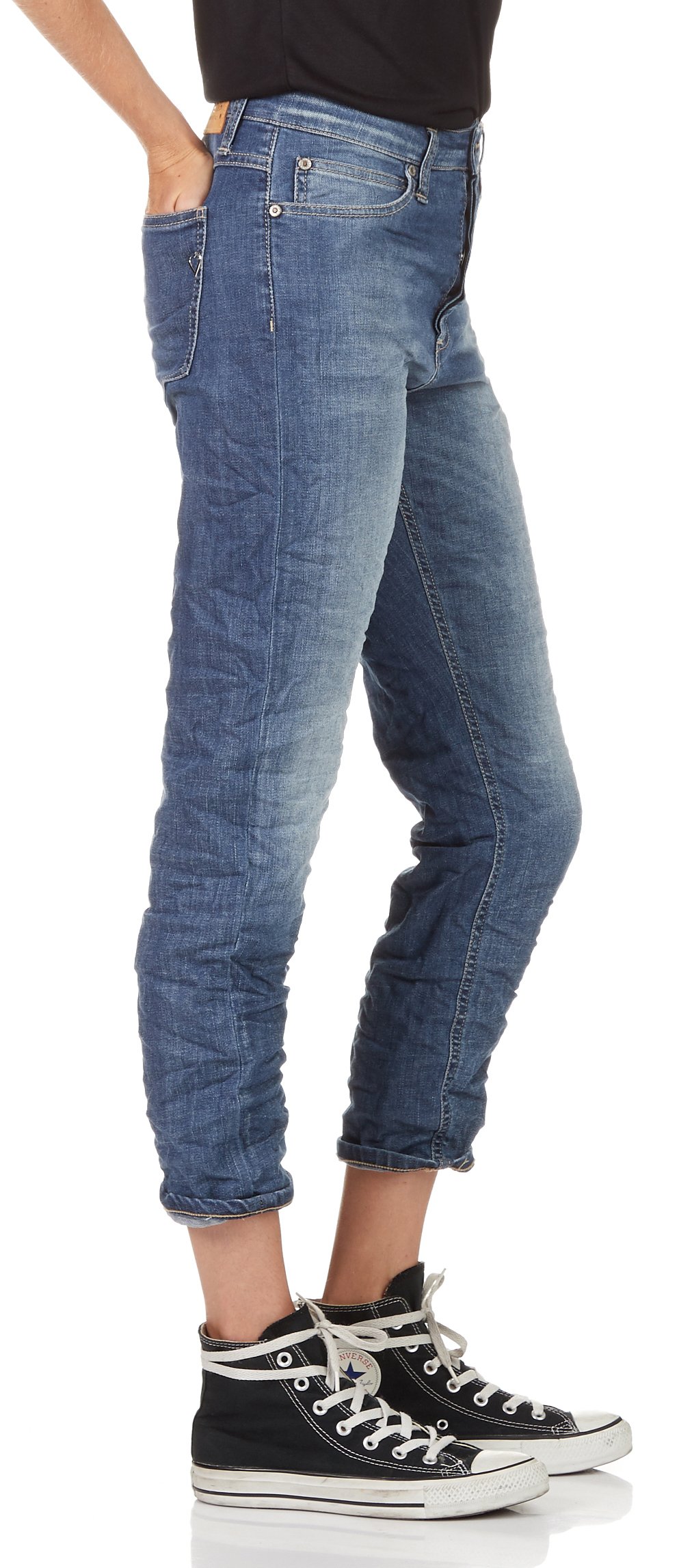 Jean cropped délavé PLEASE Bleu