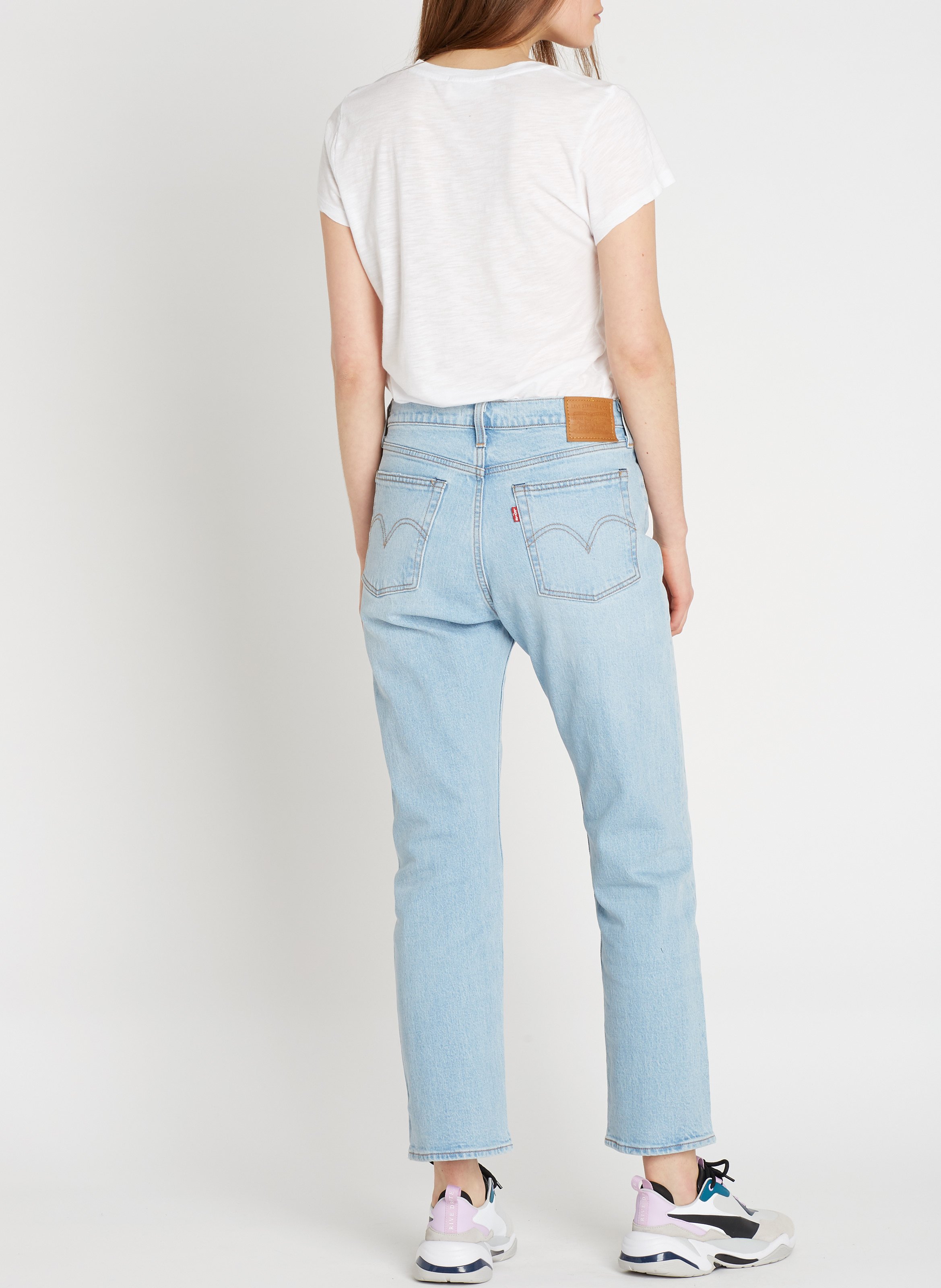 Recht T-shirt met U-hals AMERICAN VINTAGE Wit